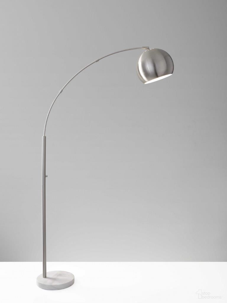Homeroots Brushed Steel Metal Arc Lamp 372755
