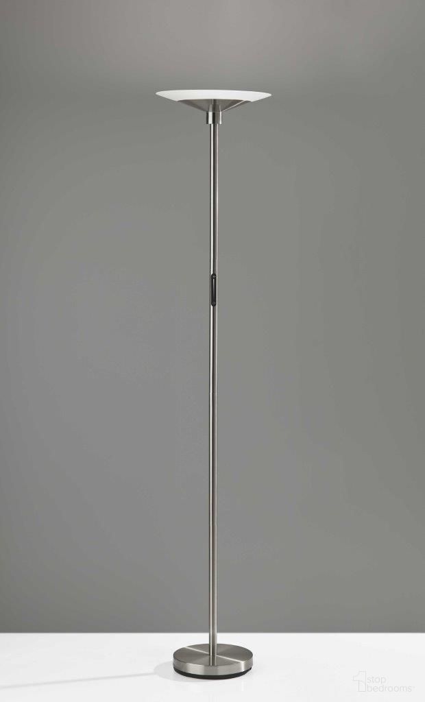 Homeroots Brushed Steel Metal Led Torchiere 372904