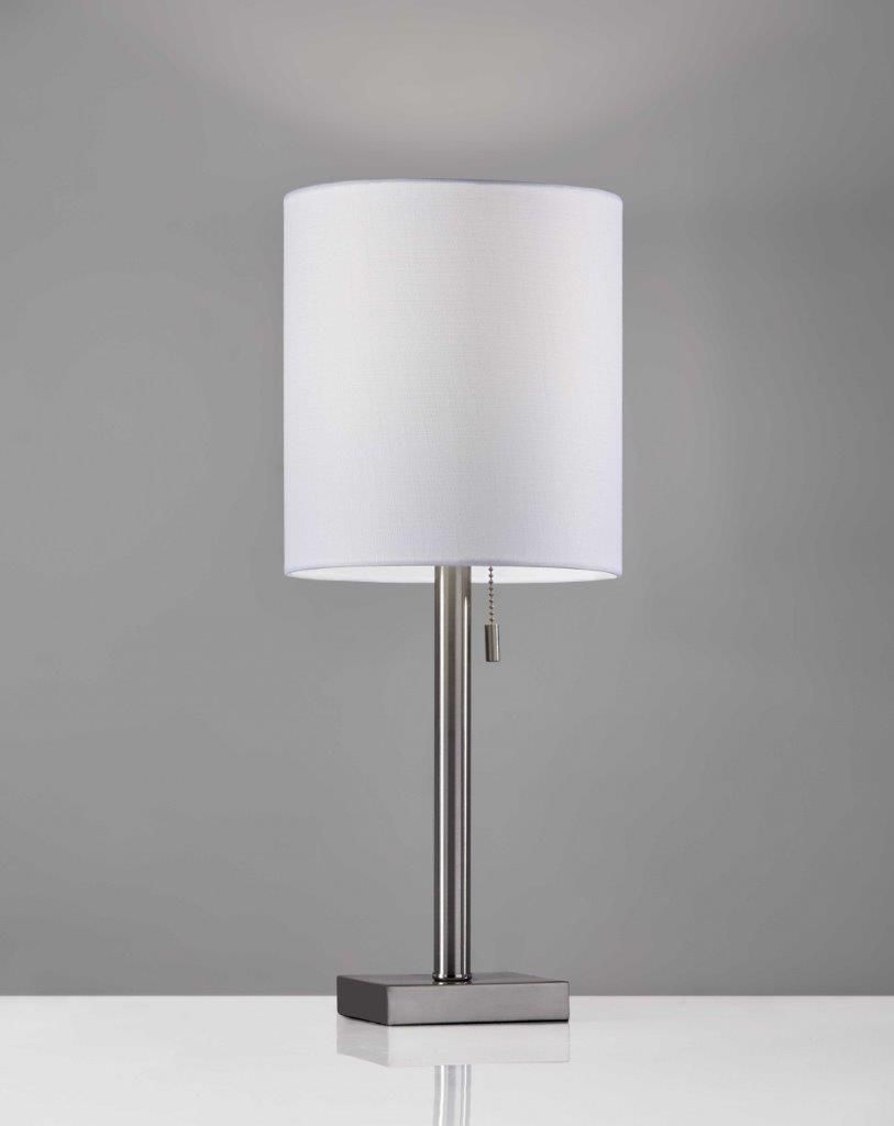 Homeroots Brushed Steel Metal Table Lamp 372488