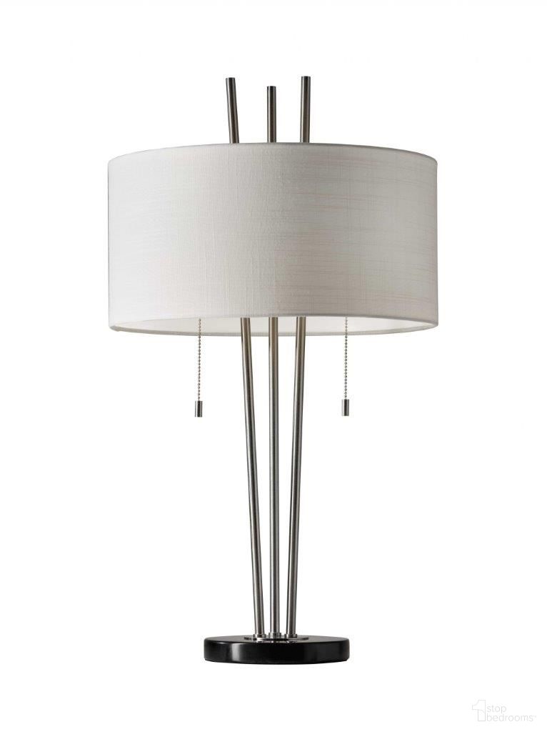 Homeroots Brushed Steel Metal Table Lamp 372664