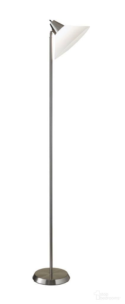 Homeroots Brushed Steel Metal Torchiere 372627