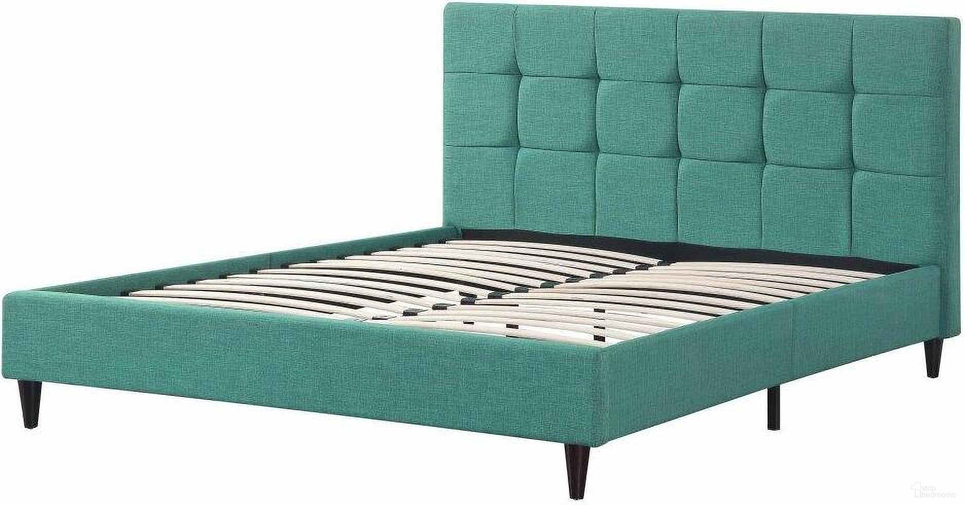 The appearance of Homeroots California King Blue Modern Upholstered Square Stitched Platform Bed designed by Homeroots in the modern / contemporary interior design. This blue piece of furniture was selected by 1StopBedrooms from to add a touch of cosiness and style into your home. Sku: 303547. Bed Type: Platform Bed. Material: Fabric. Bed Size: California King.