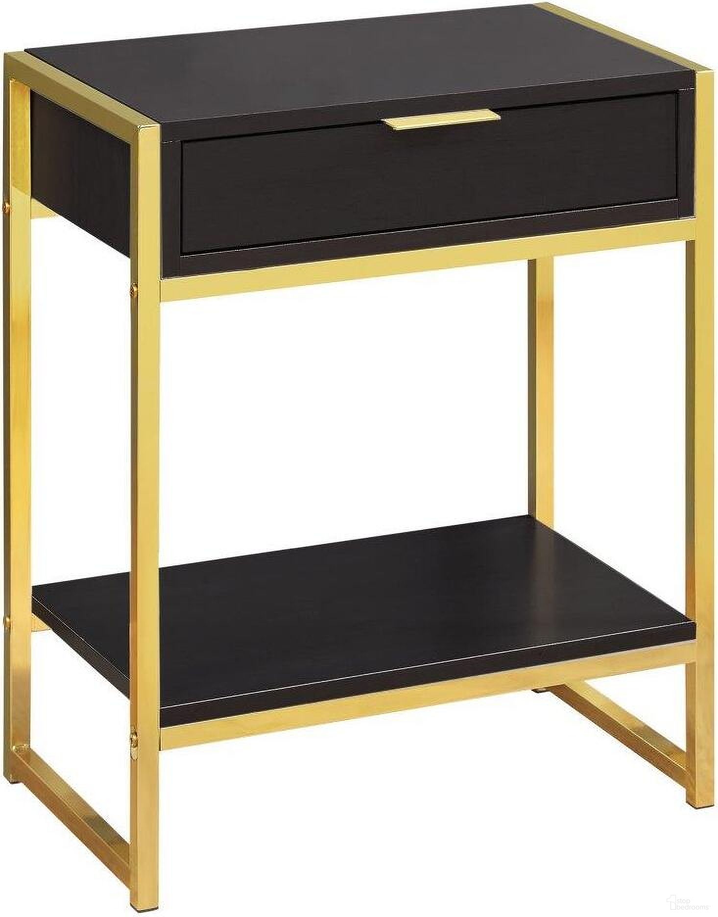 Homeroots Cappuccino Gold Metal Accent Table 333232