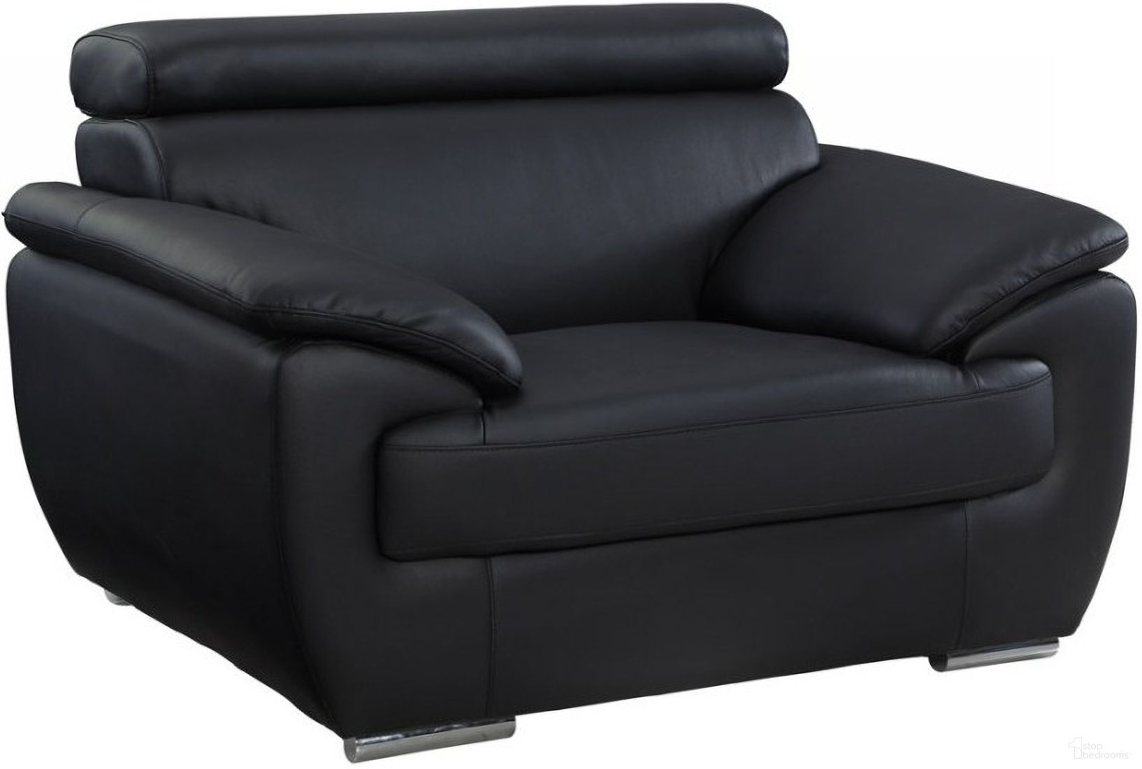 The appearance of Homeroots Captivating Black Leather Chair designed by Homeroots in the modern / contemporary interior design. This black piece of furniture was selected by 1StopBedrooms from to add a touch of cosiness and style into your home. Sku: 329521. Material: Leather.