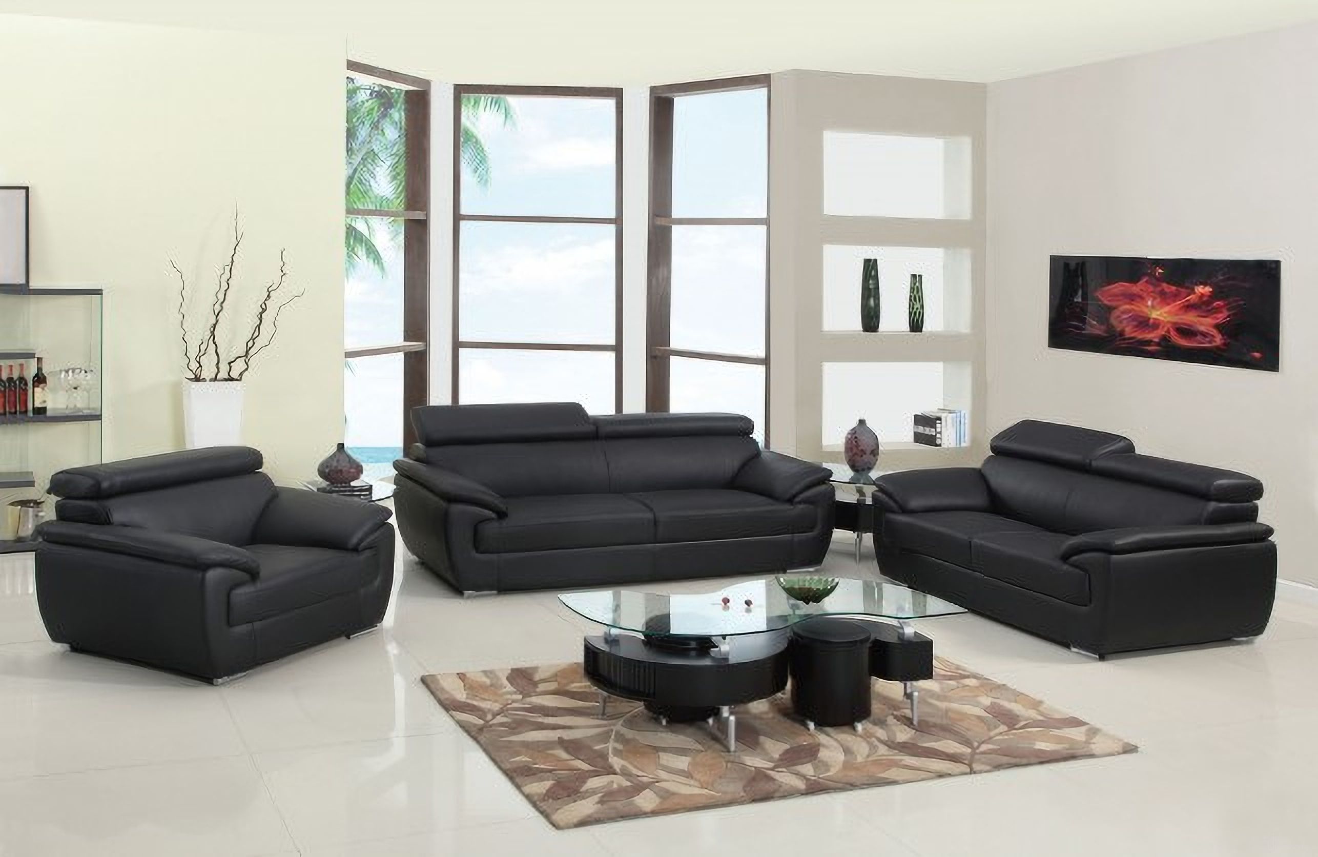 The appearance of Homeroots Captivating Black Leather Sofa designed by Homeroots in the modern / contemporary interior design. This black piece of furniture was selected by 1StopBedrooms from to add a touch of cosiness and style into your home. Sku: 329519. Material: Leather.