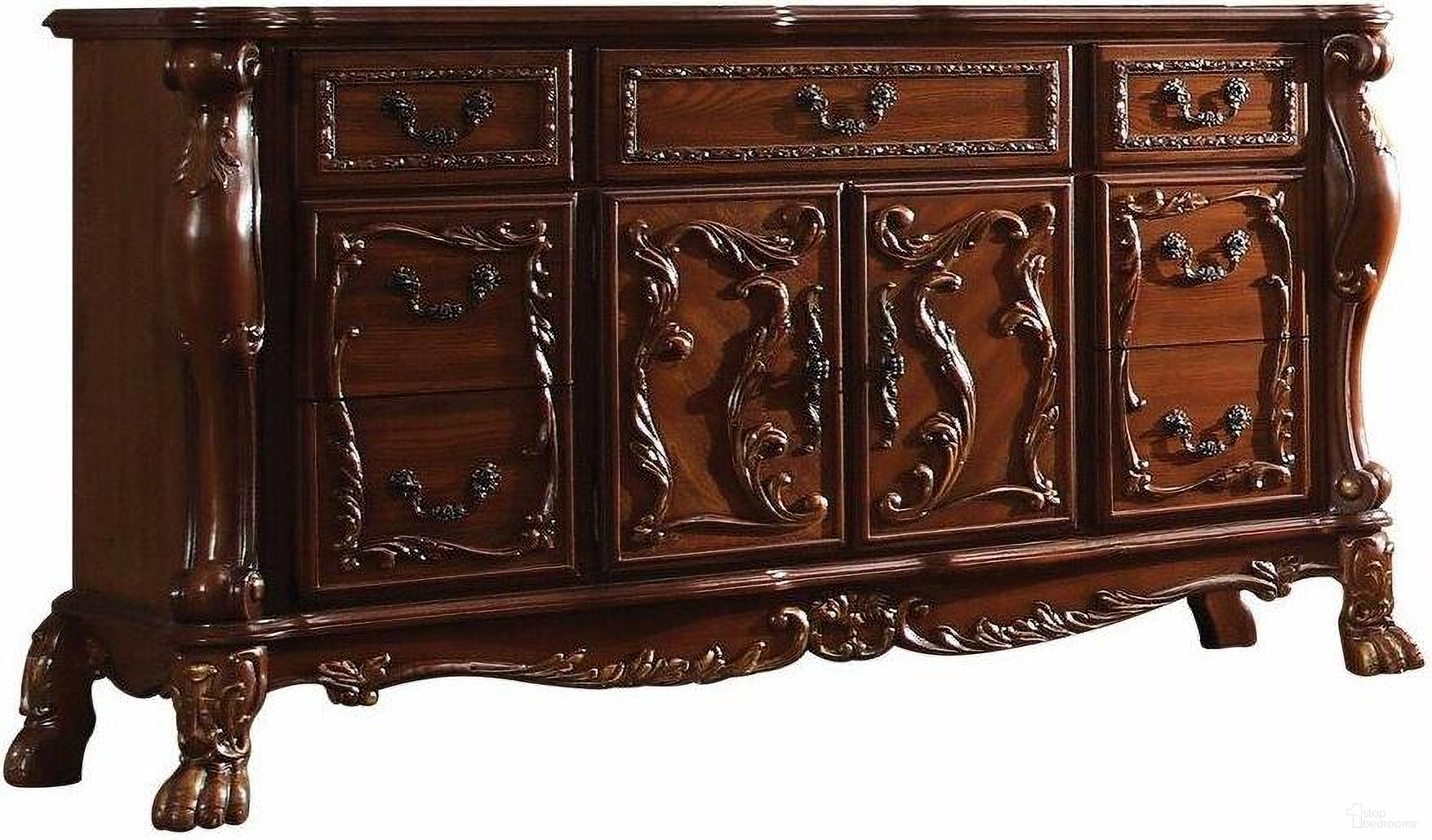 Homeroots Cherry Oak Wood Poly Resin Dresser And Server