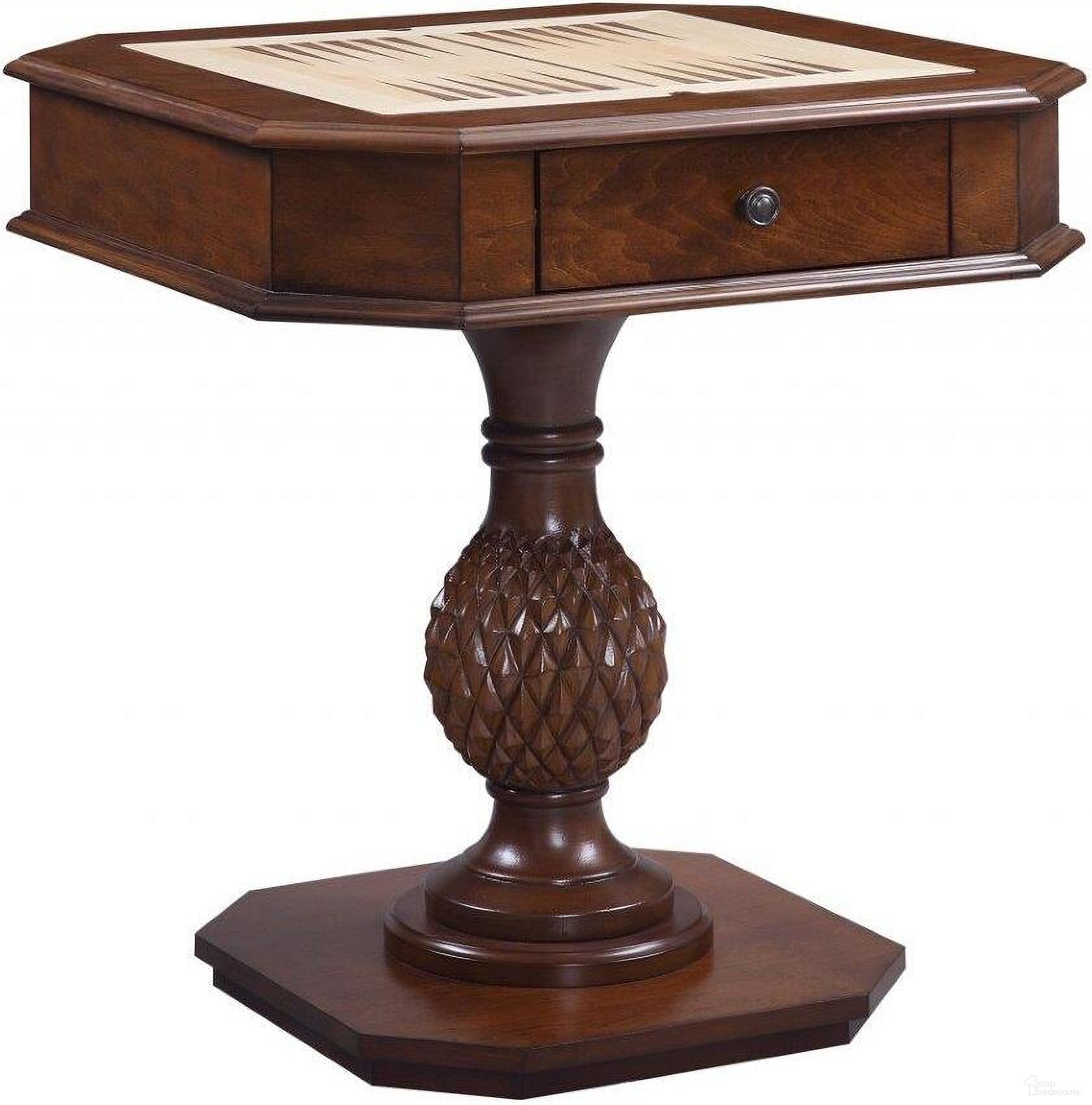 Homeroots Cherry Wood Poly Resin Game Table 347432
