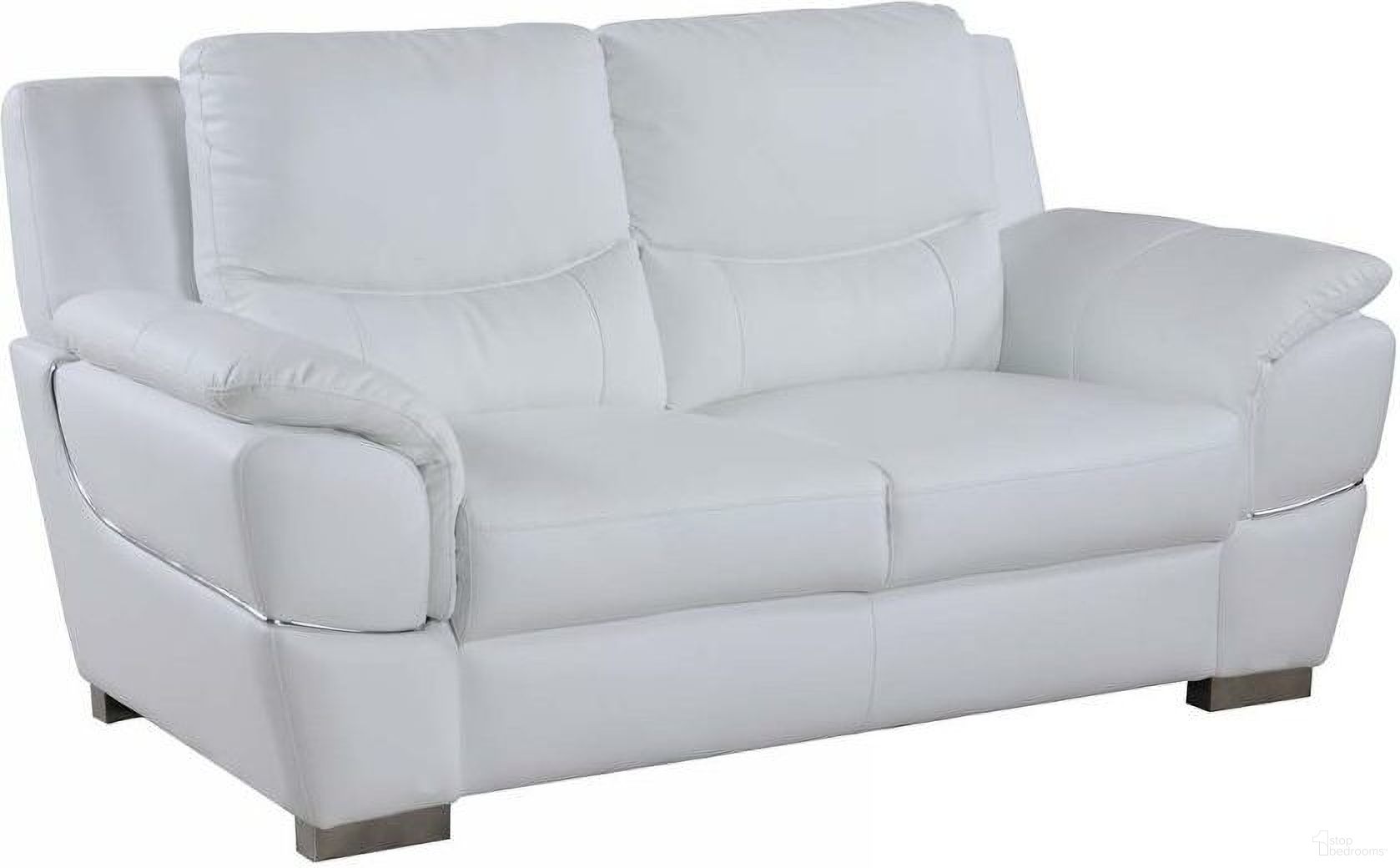The appearance of Homeroots Chic White Leather Loveseat designed by Homeroots in the modern / contemporary interior design. This white piece of furniture was selected by 1StopBedrooms from to add a touch of cosiness and style into your home. Sku: 329480. Material: Leather.