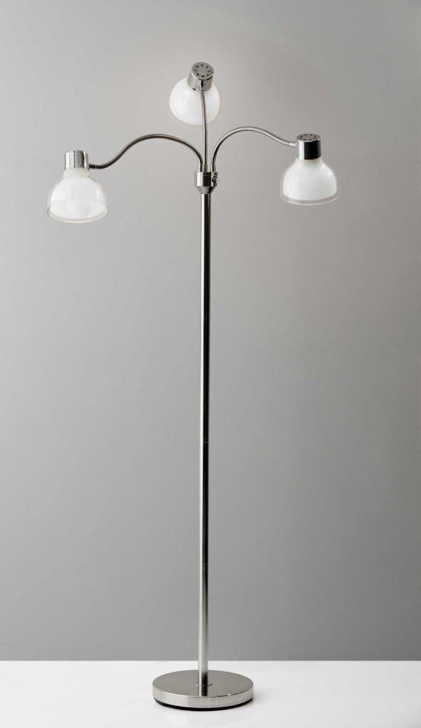 The appearance of Homeroots Chrome Metal 3 Arm Floor Lamp 372611 designed by Homeroots in the modern / contemporary interior design. This chrome piece of furniture  was selected by 1StopBedrooms from  to add a touch of cosiness and style into your home. Sku: 372611. Material: Metal.