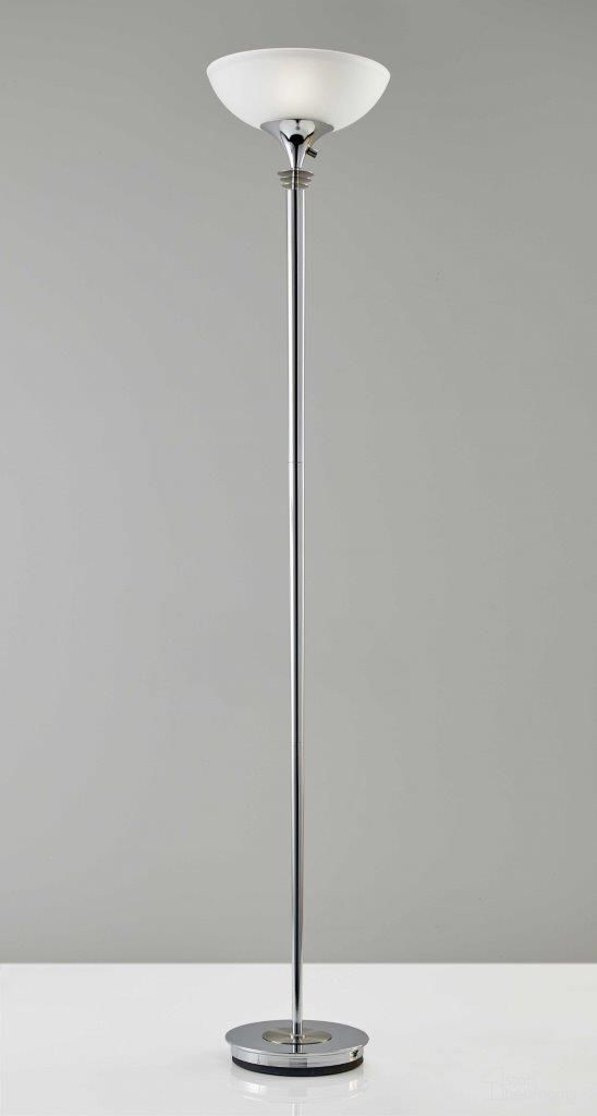 Homeroots Chrome Metal 300W Torchiere 372742