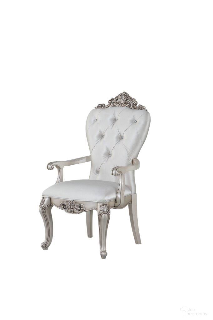 The appearance of Homeroots Cream Fabric Antique White Wood Upholstered Arm Chair (Set 2) 347331 designed by Homeroots in the traditional interior design. This antique white and cream piece of furniture  was selected by 1StopBedrooms from  to add a touch of cosiness and style into your home. Sku: 347331. Material: Wood. Chair Type: Arm Chair.