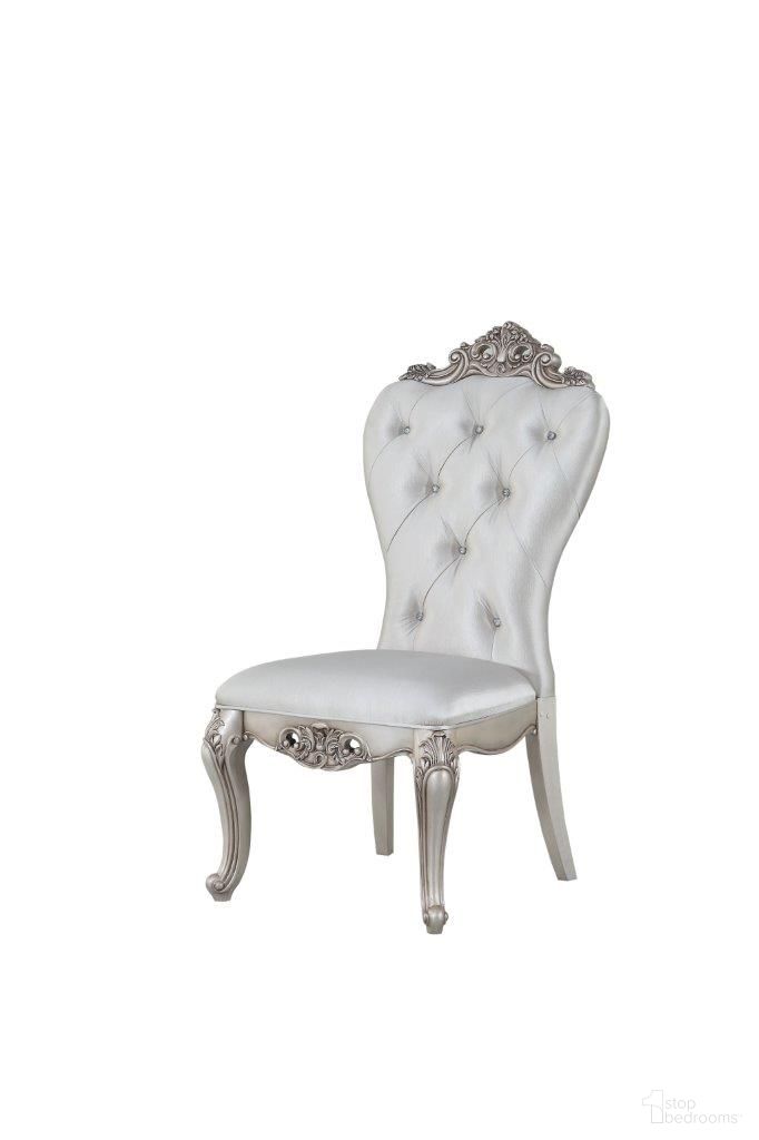 The appearance of Homeroots Cream Fabric Antique White Wood Upholstered Side Chair (Set 2) 347330 designed by Homeroots in the traditional interior design. This antique white and cream piece of furniture  was selected by 1StopBedrooms from  to add a touch of cosiness and style into your home. Sku: 347330. Material: Wood. Chair Type: Side Chair.