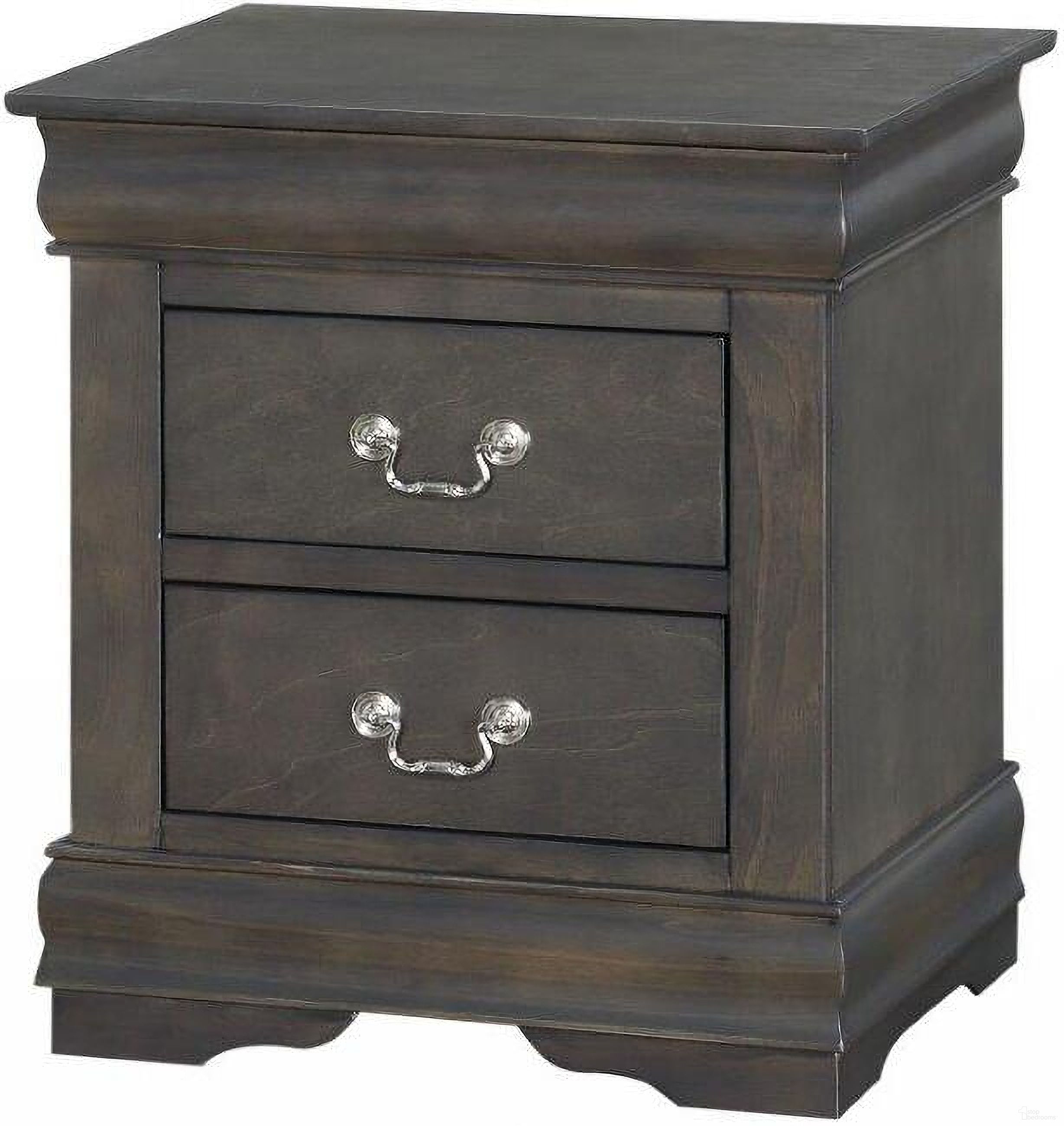 The appearance of Homeroots Dark Gray Wood Nightstand designed by Homeroots in the traditional interior design. This dark gray piece of furniture was selected by 1StopBedrooms from to add a touch of cosiness and style into your home. Sku: 347119. Material: Wood.