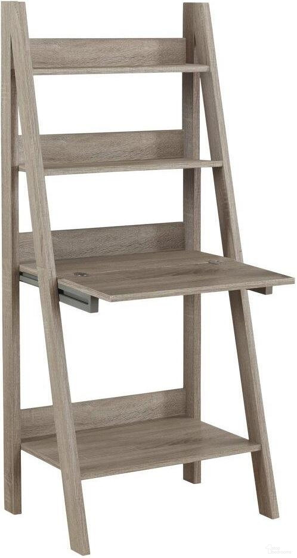 Homeroots Dark Taupe And Ladder Style Computer Desk