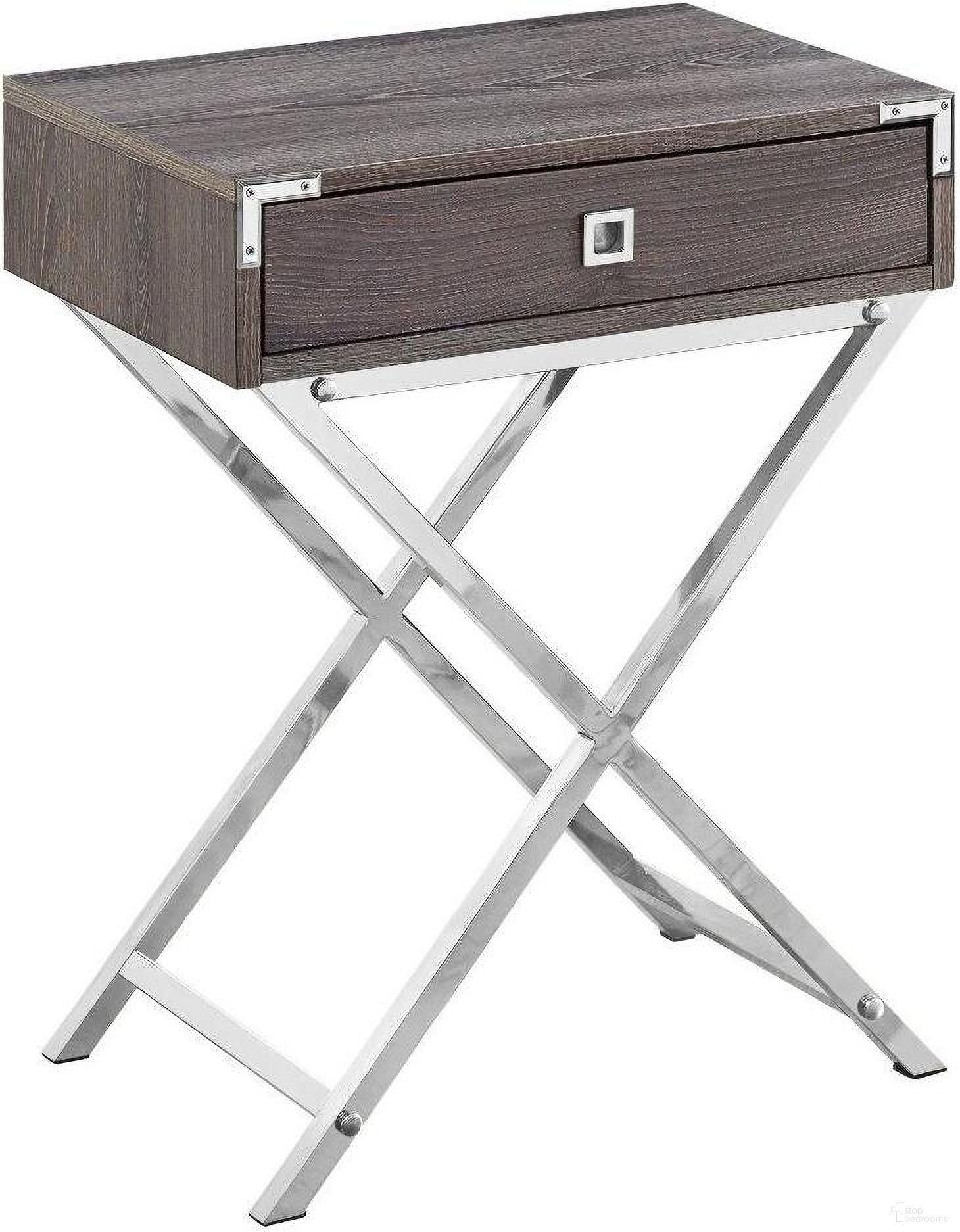 Homeroots Dark Taupe Metal Accent Table 333262