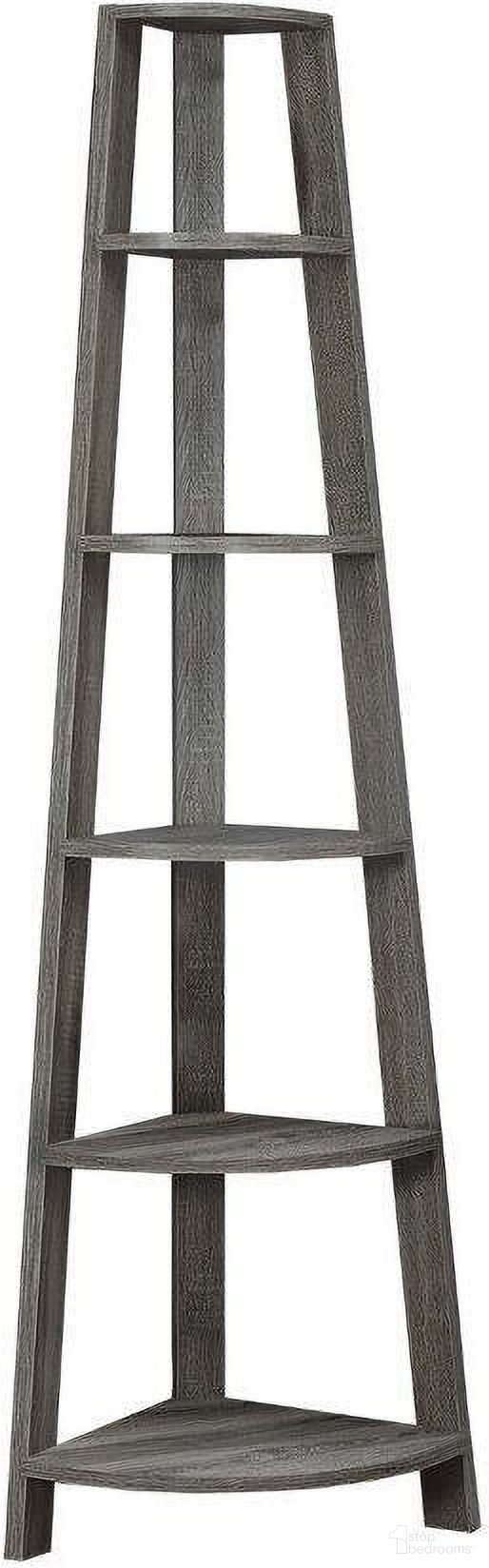 Homeroots Dark Taupe Particle Board Bookshelf