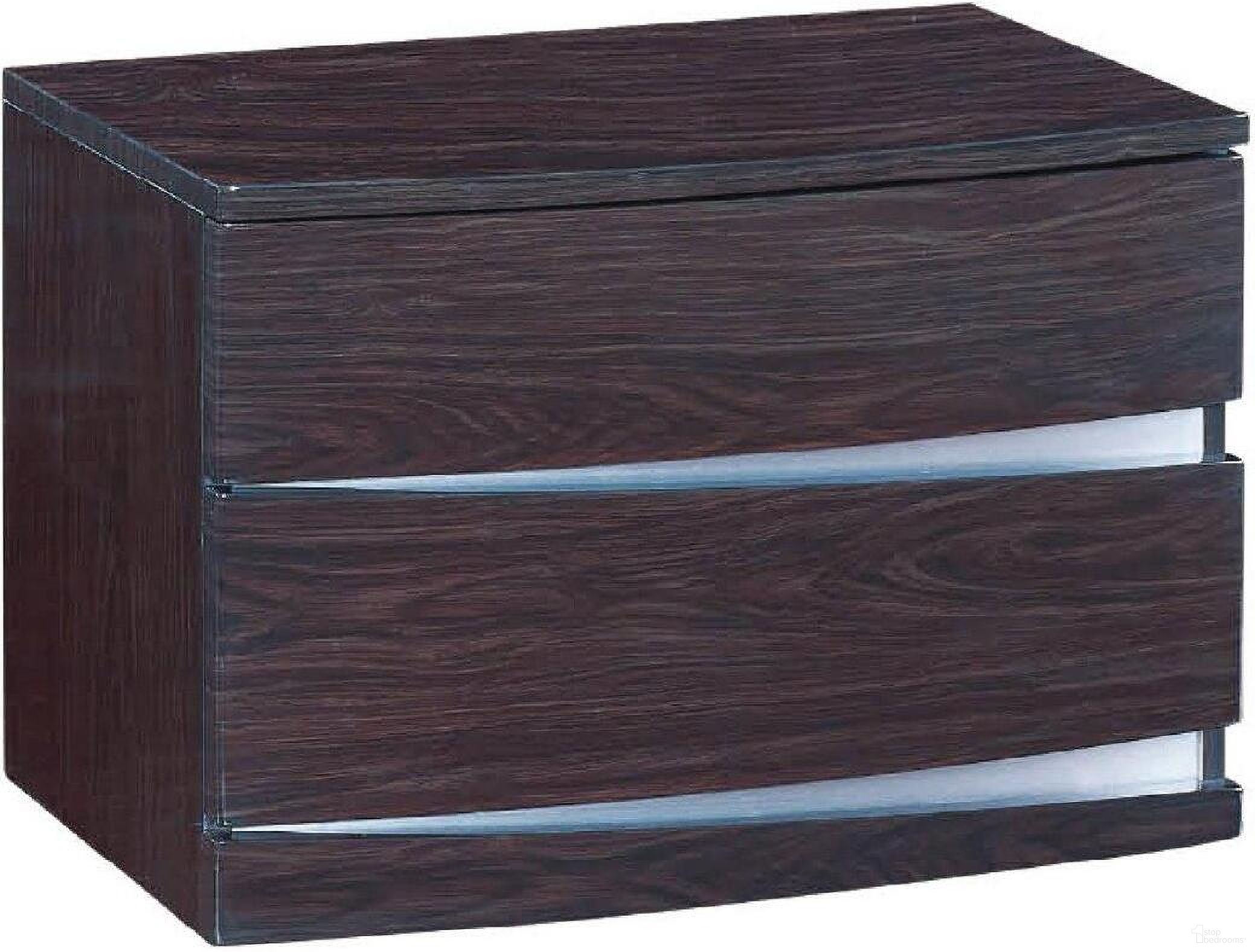 Homeroots Ex Quisite Wenge High Gloss Nightstand