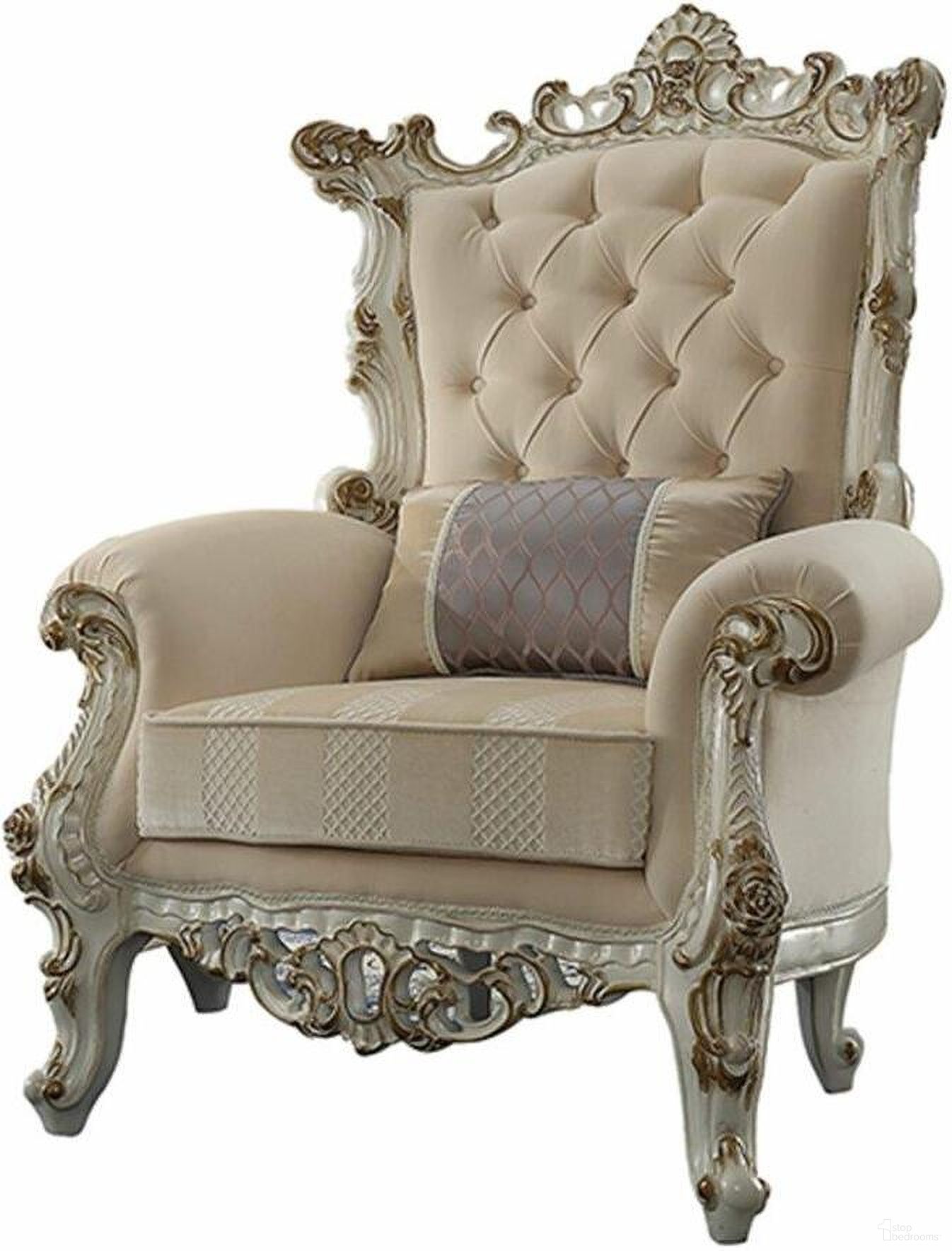 The appearance of Homeroots Fabric Antique Pearl Upholstery Poly Resin Accent Chair With Pillow designed by Homeroots in the traditional interior design. This pearl piece of furniture was selected by 1StopBedrooms from to add a touch of cosiness and style into your home. Sku: 347266. Material: Porcelain.