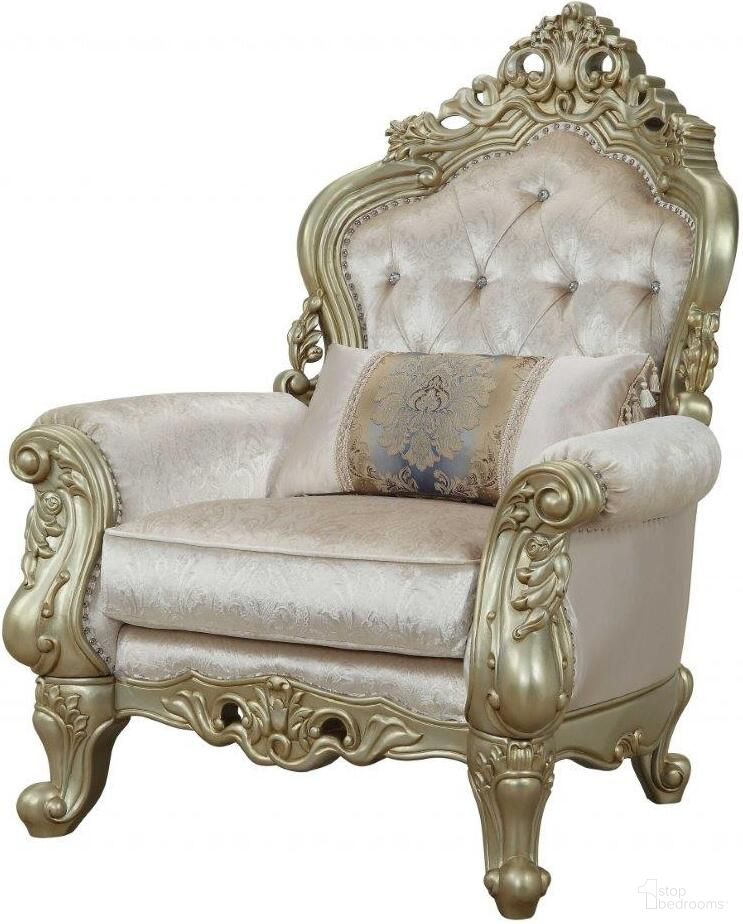 Homeroots Fabric Antique White Upholstery Poly Resin Chair With 1 Pillow