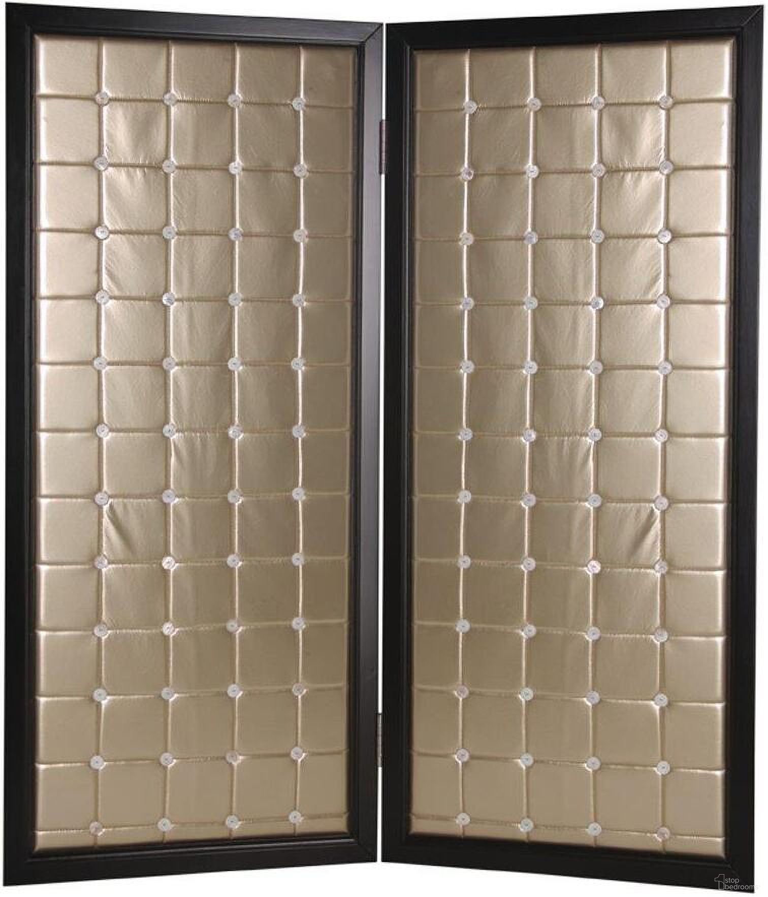 Homeroots Gold Wood And Fabric Screen 277096