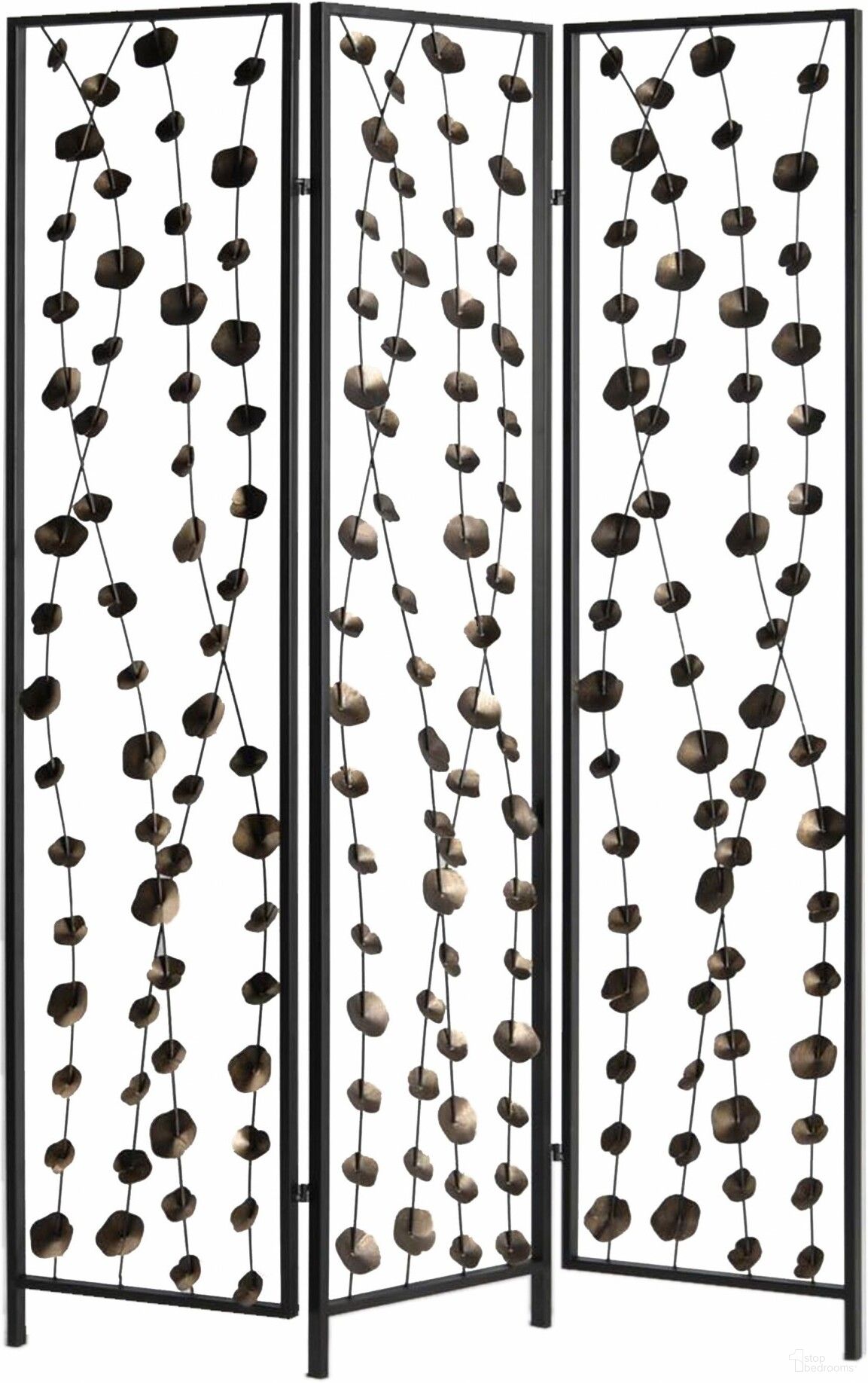 Homeroots Gray And Bronze Metal Falling Blooms Screen
