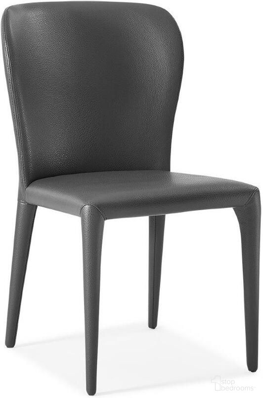 Homeroots Gray Faux Leather And Metal Dining Chair 370663