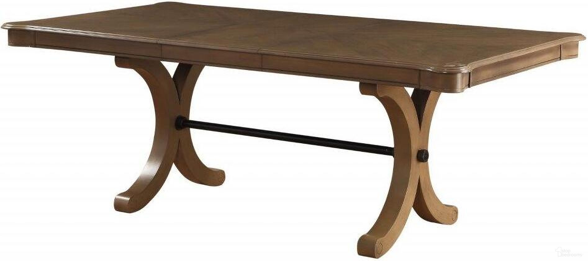 The appearance of Homeroots Gray Oak Dining Table designed by Homeroots in the modern / contemporary interior design. This gray oak piece of furniture  was selected by 1StopBedrooms from  to add a touch of cosiness and style into your home. Sku: 318936. Table Base Style: Trestle. Table Top Shape: Rectangular. Material: Rubberwood. Size: 44" x 64".