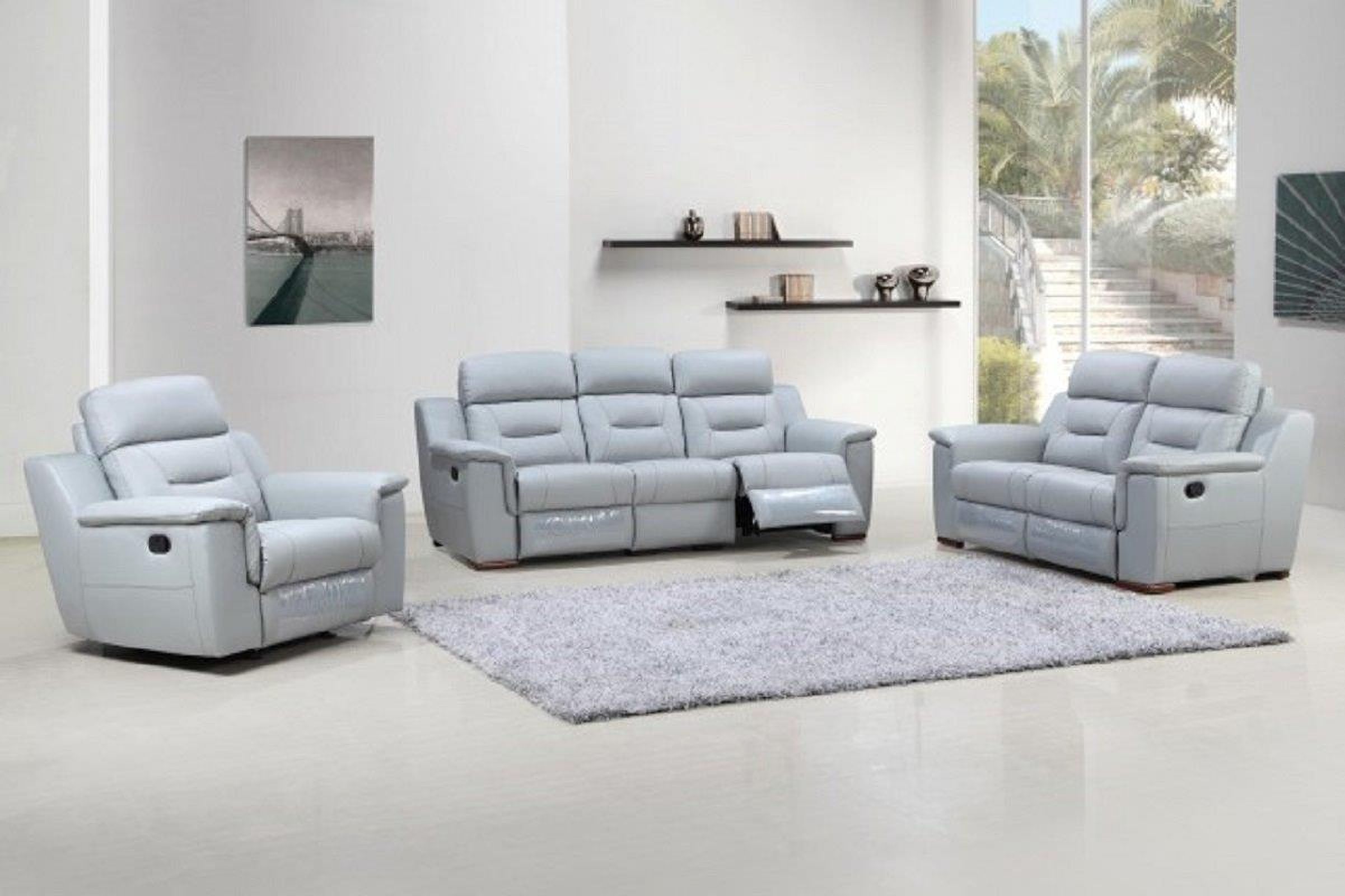 The appearance of Homeroots Gray Sofa Set 366195 designed by Homeroots in the modern / contemporary interior design. This gray piece of furniture was selected by 1StopBedrooms from to add a touch of cosiness and style into your home. Sku: 366195. Material: Leather.