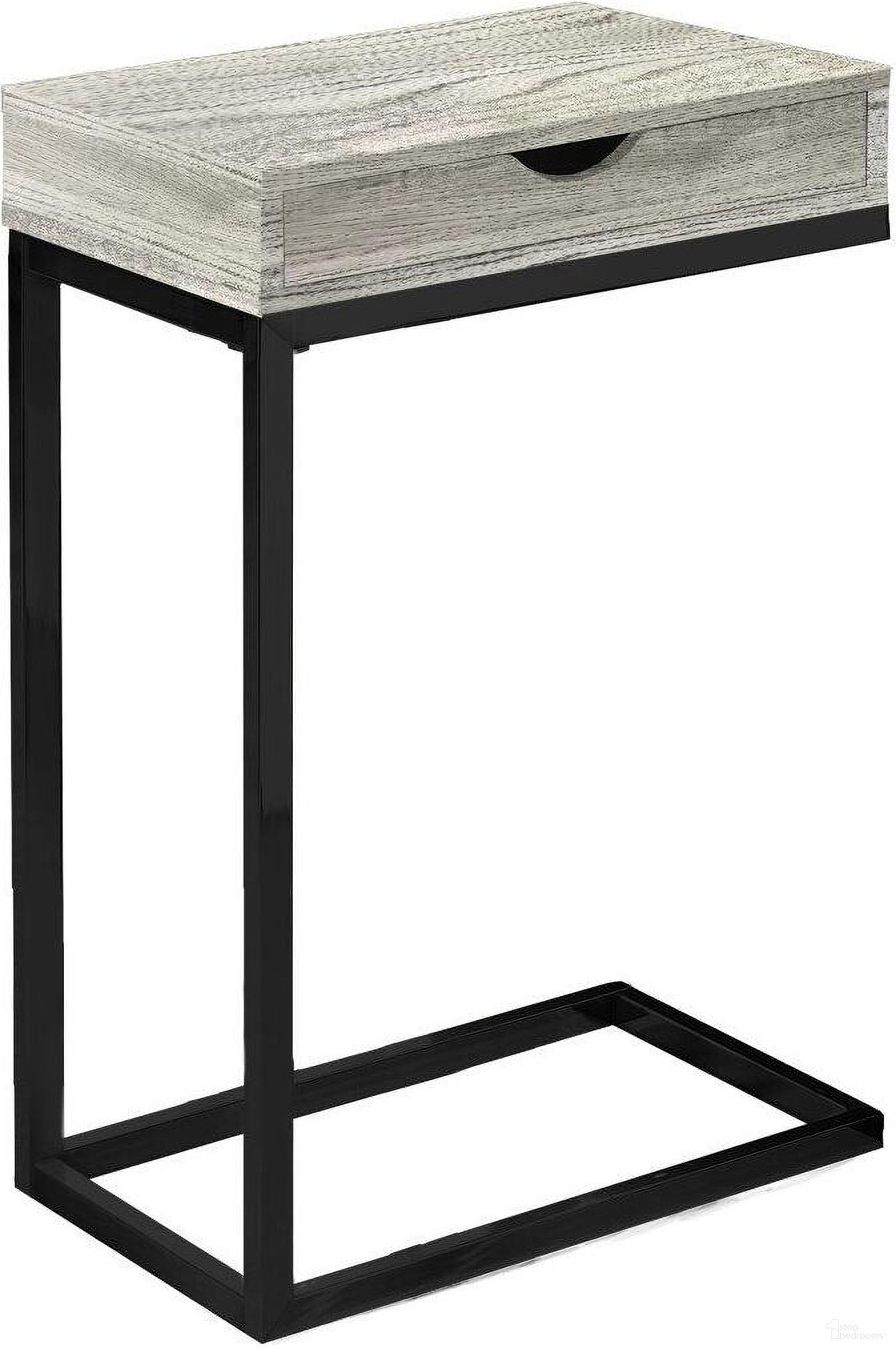 Homeroots Grey Black Drawer Accent Table
