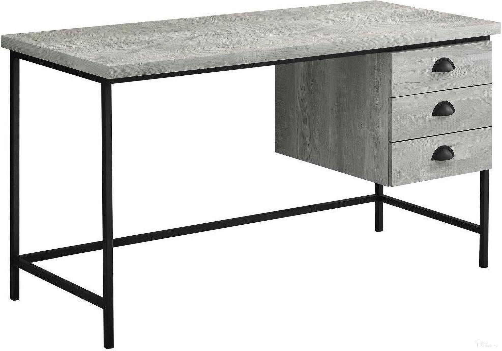 The appearance of Homeroots Grey Black Particle Board Hollow Core Metal Computer Desk 333551 designed by Homeroots in the modern / contemporary interior design. This black and grey piece of furniture  was selected by 1StopBedrooms from  to add a touch of cosiness and style into your home. Sku: 333551. Material: MDF.