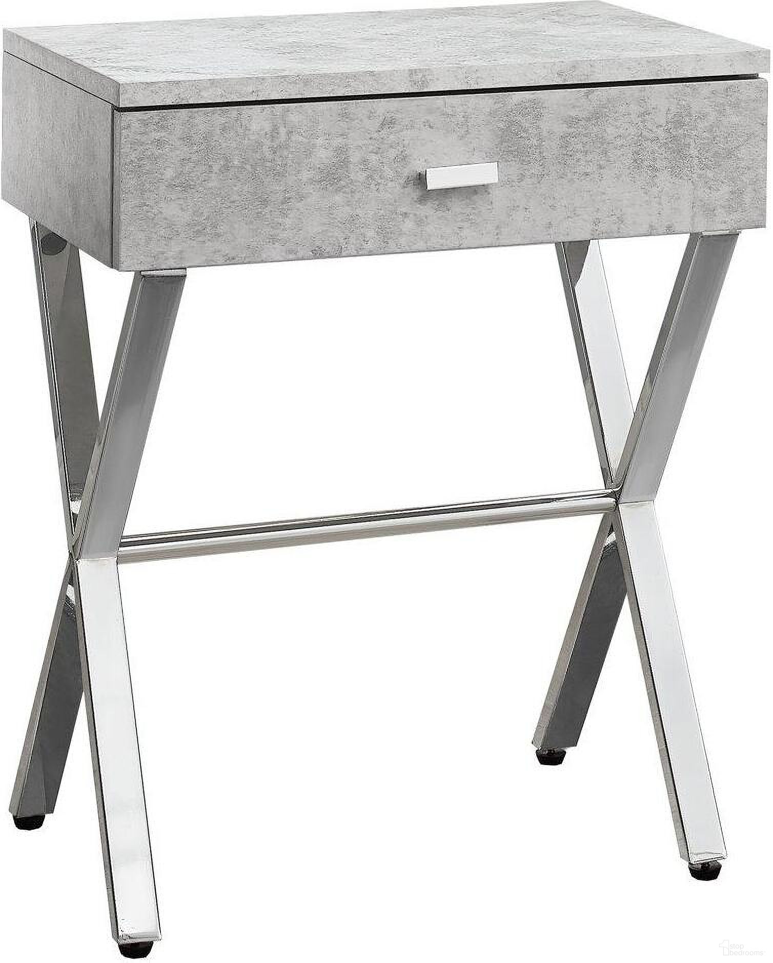 Homeroots Grey Chrome Metal Accent Table