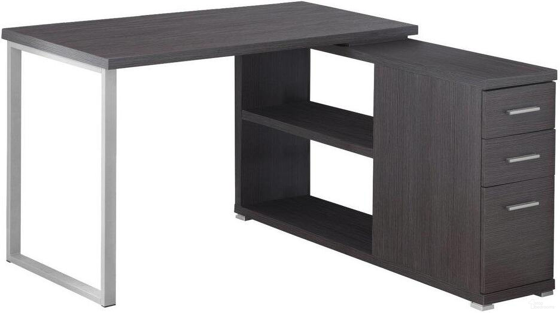The appearance of Grey Silver Particle Board Hollow Core Metal Computer Desk designed by Homeroots in the modern / contemporary interior design. This grey and silver piece of furniture was selected by 1StopBedrooms from to add a touch of cosiness and style into your home. Sku: 333380. Material: MDF.