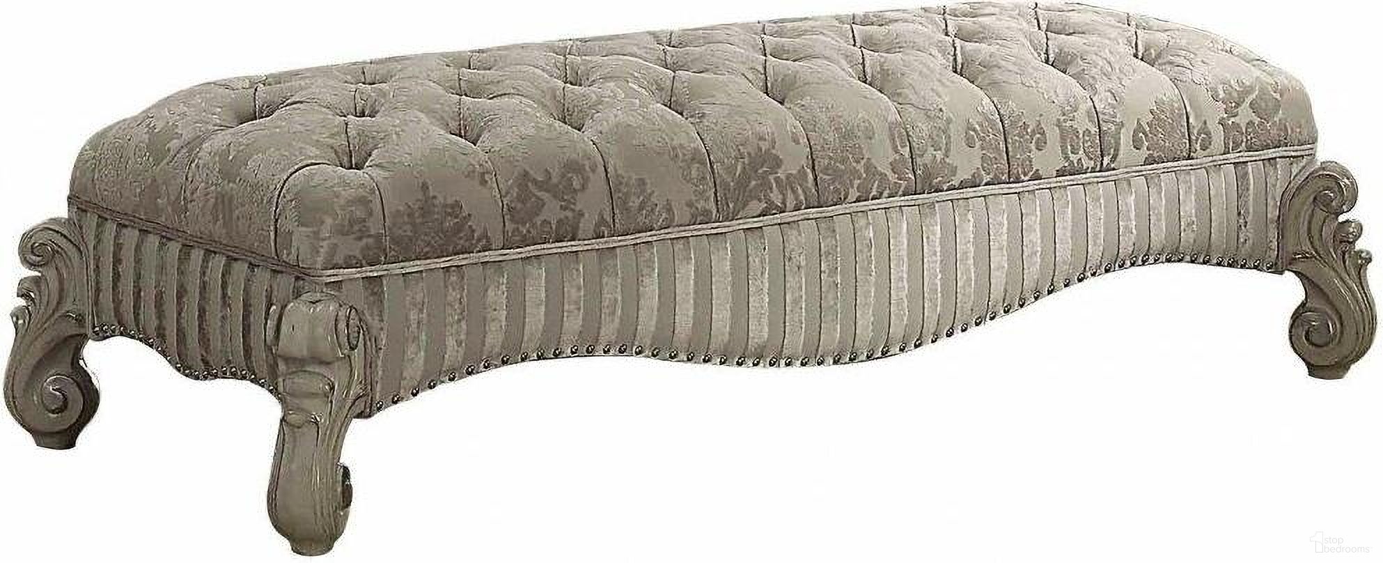 HomeRoots Upholstery Poly Resin Bench - Thumbnail 2