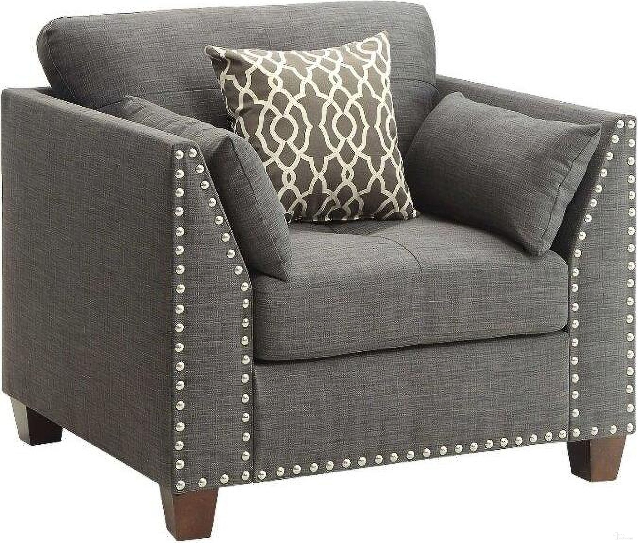 Homeroots Light Charcoal Linen Chair