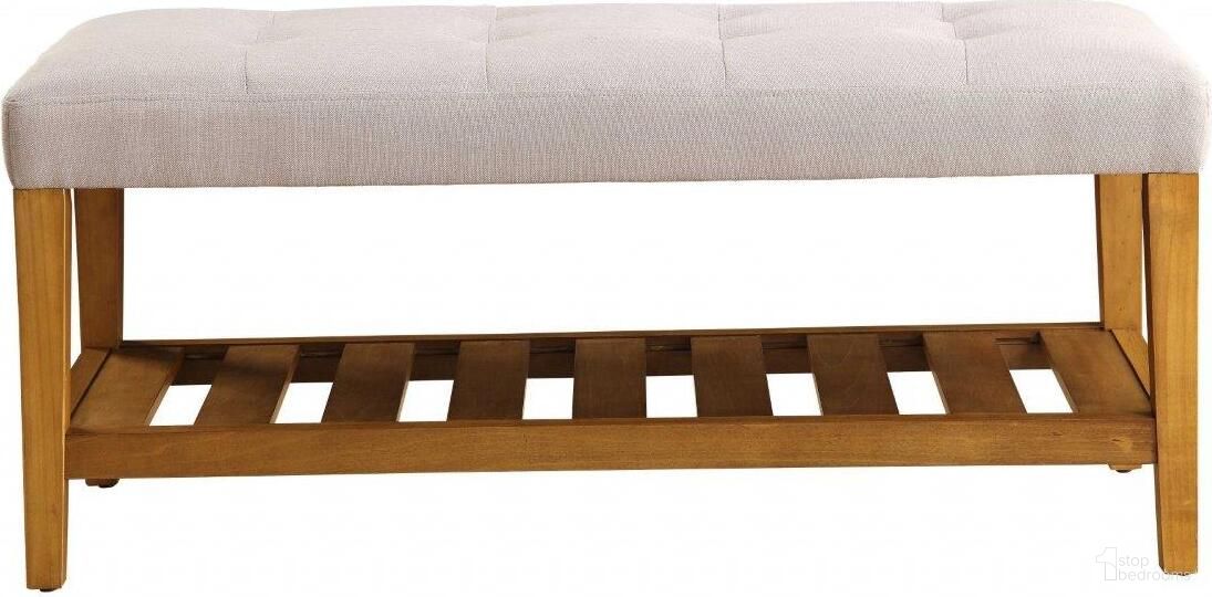 Homeroots Light Gray And Oak Simple Bench