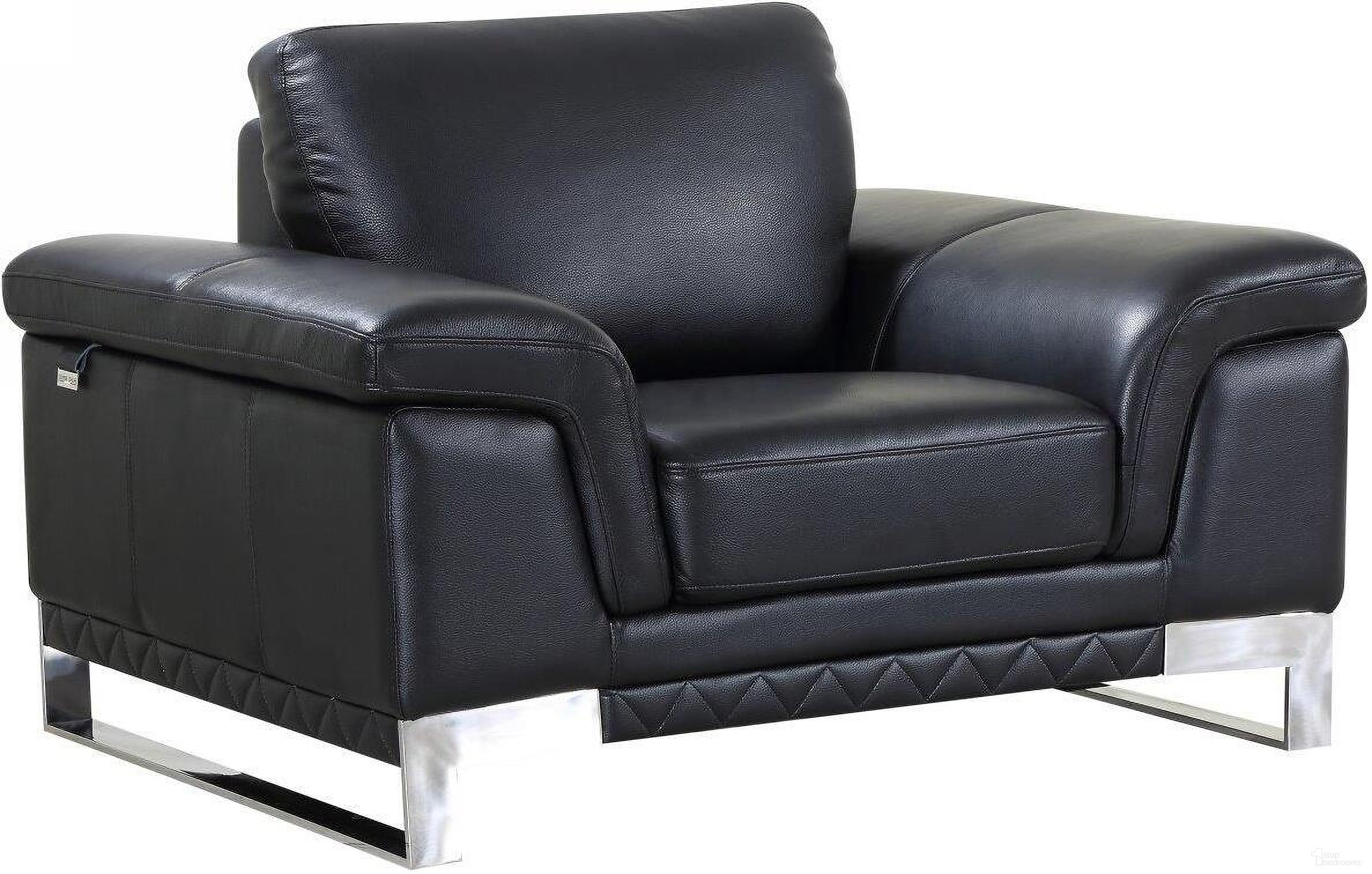 Homeroots Lovely Black Leather Chair
