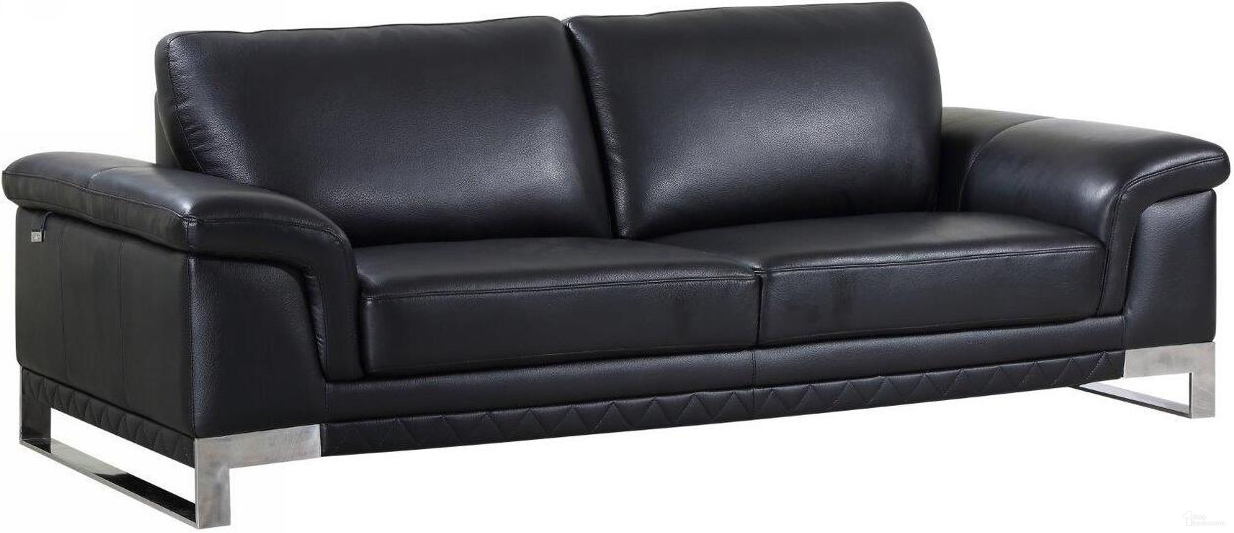 Homeroots Lovely Black Leather Sofa