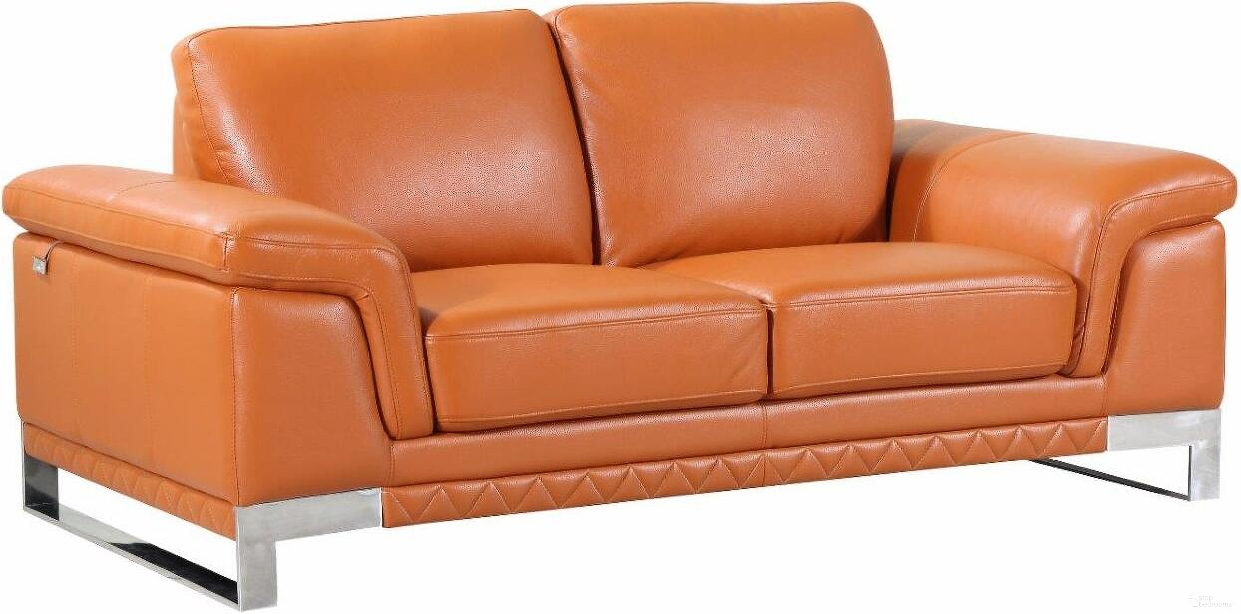 The appearance of Homeroots Lovely Camel Leather Loveseat designed by Homeroots in the modern / contemporary interior design. This camel piece of furniture  was selected by 1StopBedrooms from  to add a touch of cosiness and style into your home. Sku: 329610. Material: Leather.