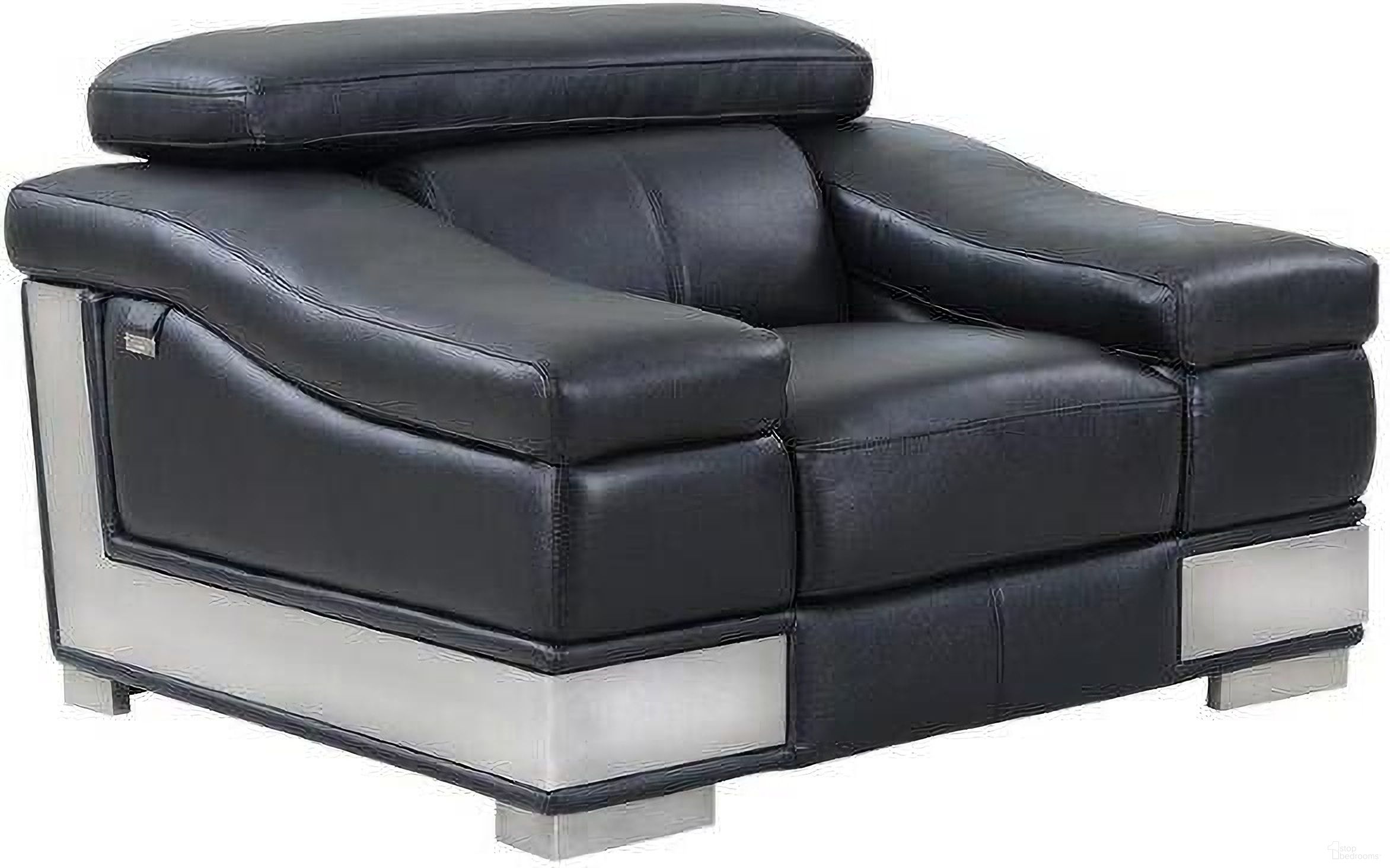 The appearance of Homeroots Modern Black Leather Chair designed by Homeroots in the modern / contemporary interior design. This black piece of furniture was selected by 1StopBedrooms from to add a touch of cosiness and style into your home. Sku: 329715. Material: Leather.