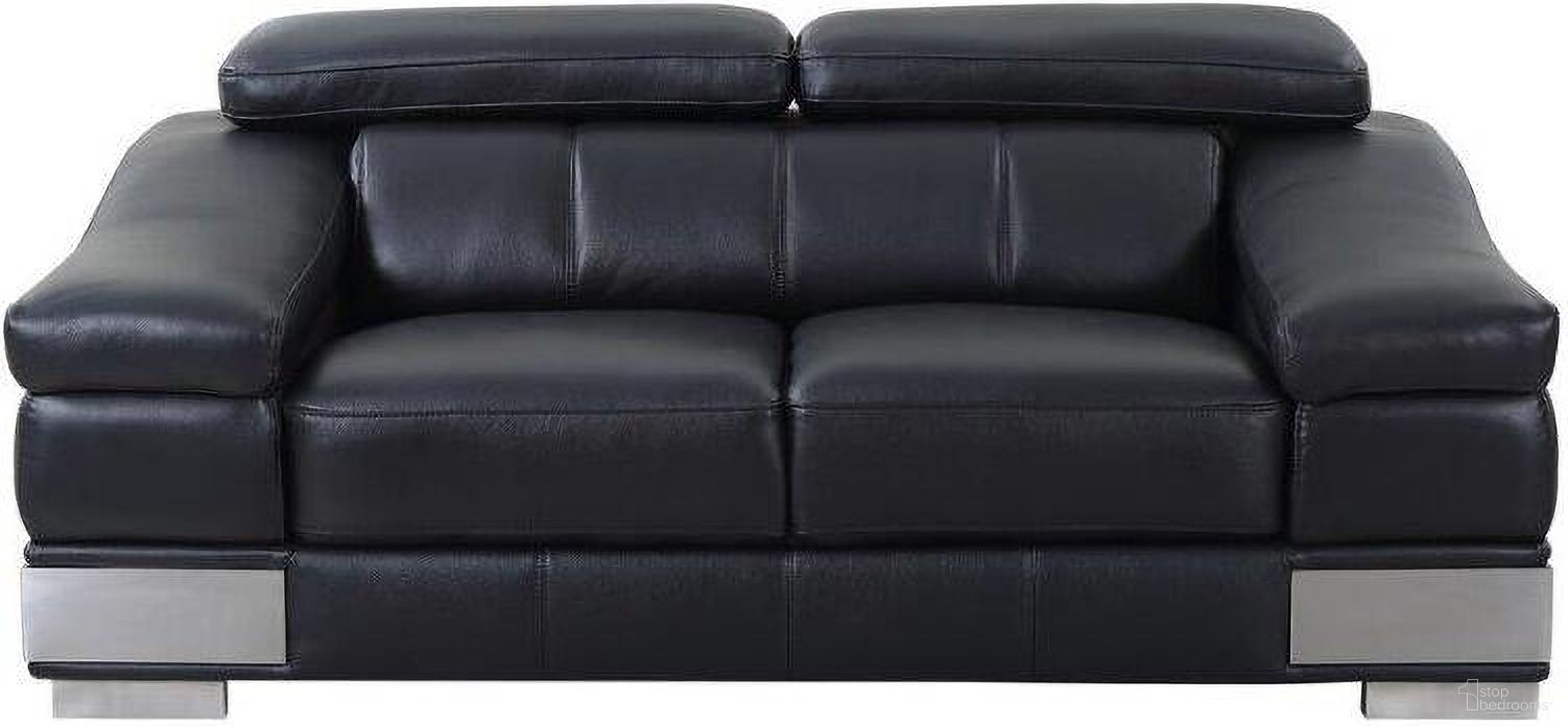 The appearance of Homeroots Modern Black Leather Loveseat designed by Homeroots in the modern / contemporary interior design. This black piece of furniture was selected by 1StopBedrooms from to add a touch of cosiness and style into your home. Sku: 329714. Material: Leather.
