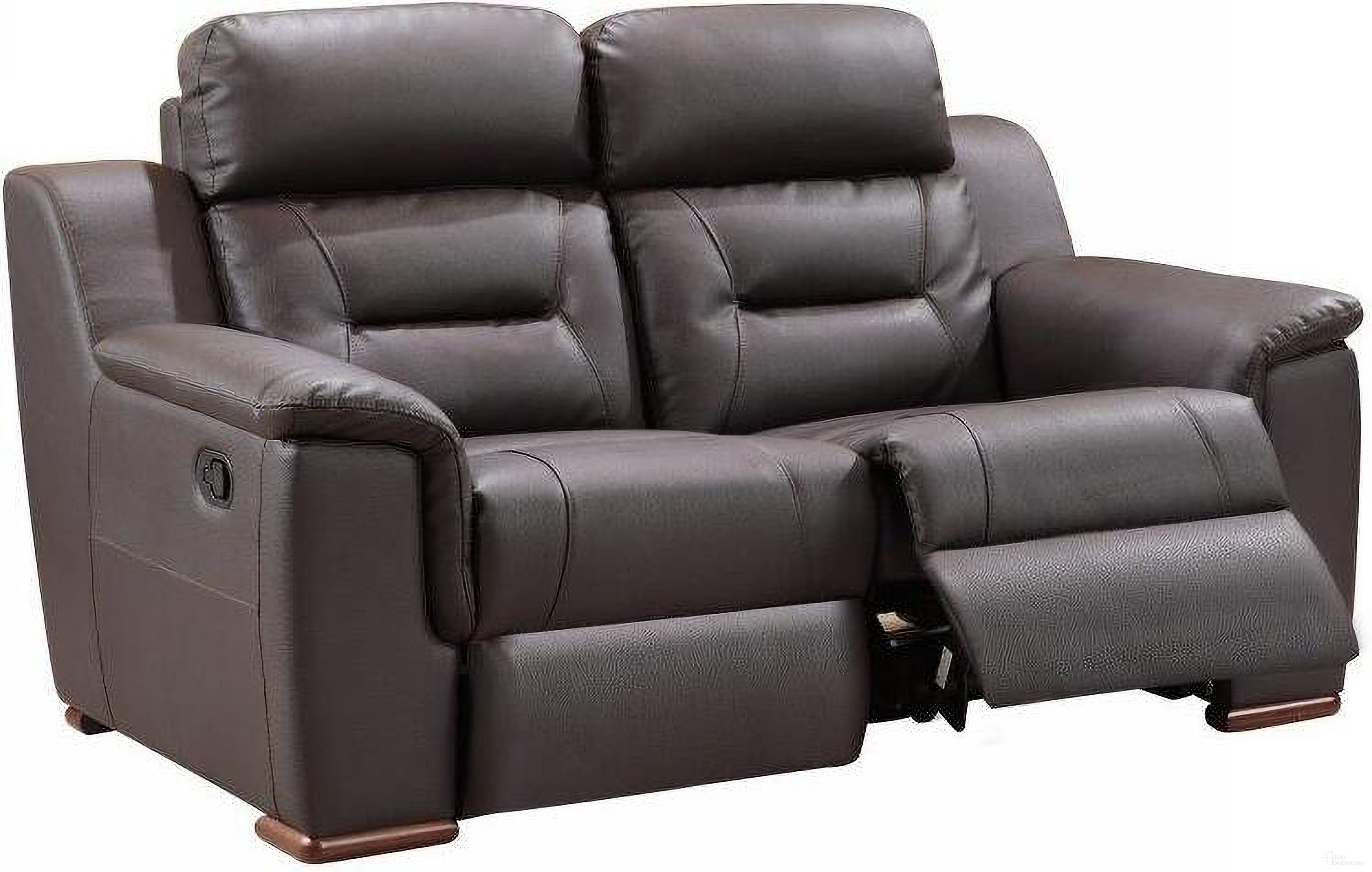 Homeroots Modern Brown Leather Loveseat