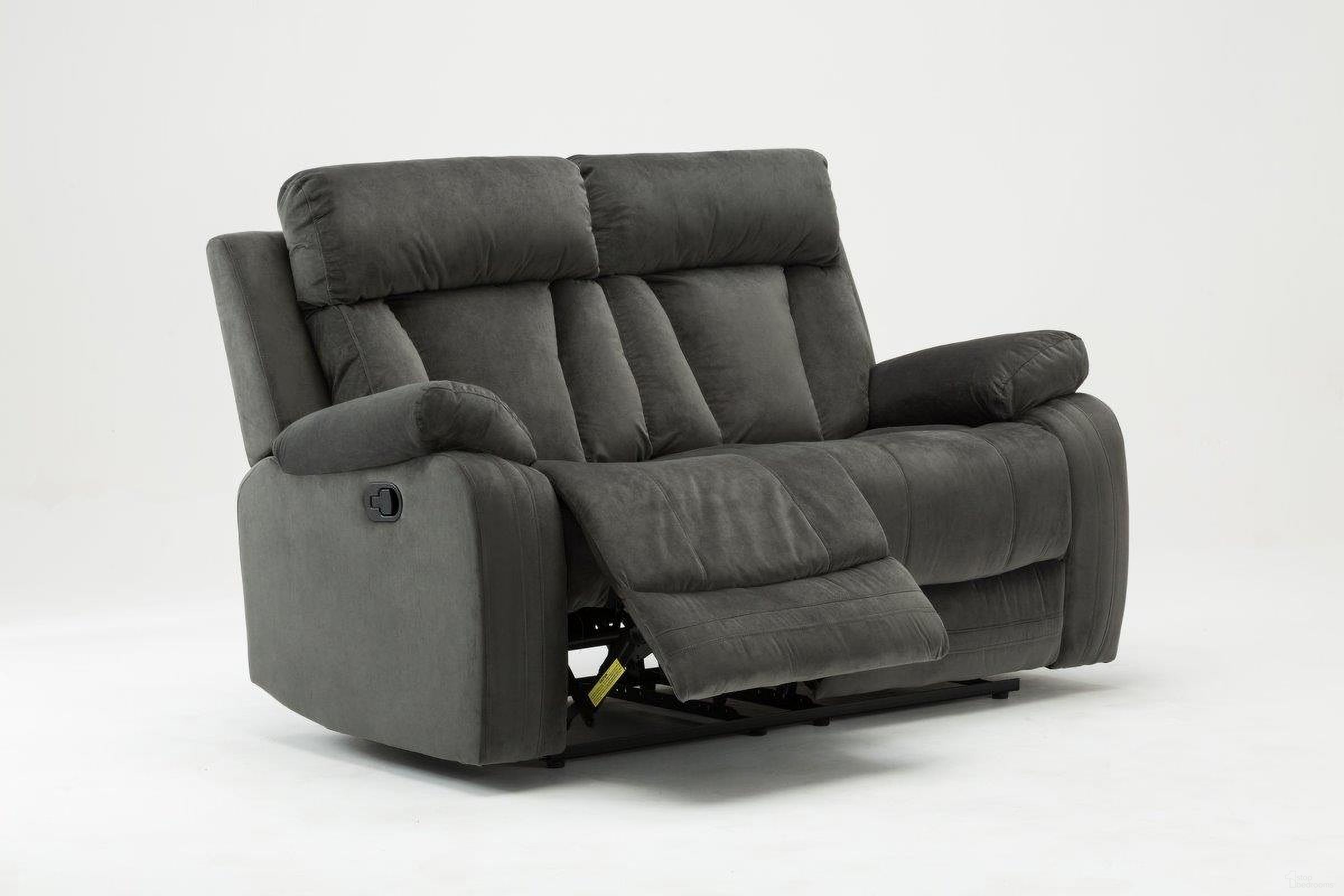 The appearance of Homeroots Modern Grey Fabric Loveseat designed by Homeroots in the modern / contemporary interior design. This gray piece of furniture  was selected by 1StopBedrooms from  to add a touch of cosiness and style into your home. Sku: 329388. Material: Fabric.