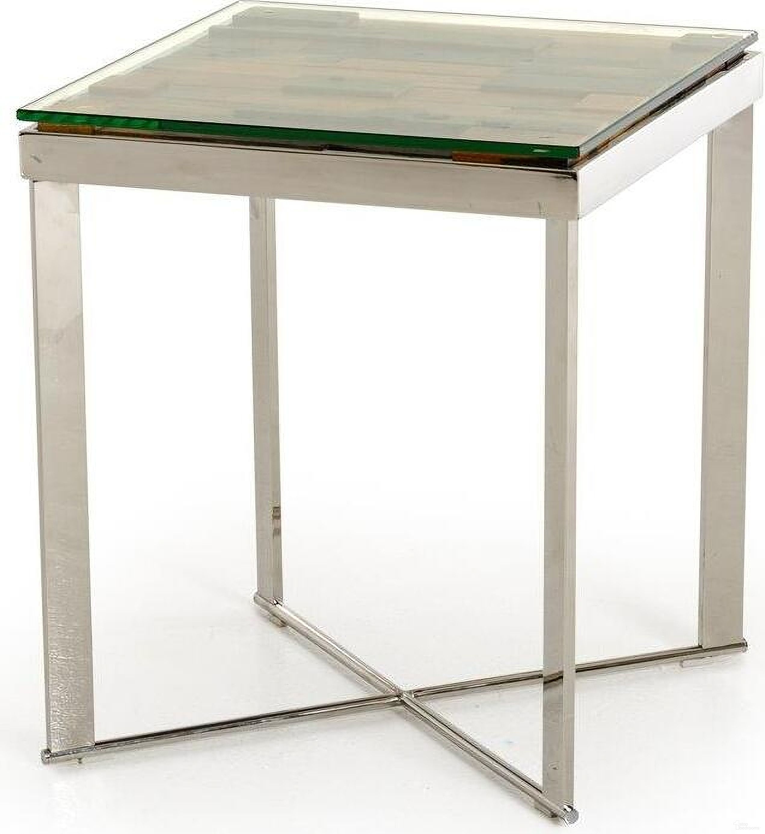 Homeroots Mosaic Wood Steel And Glass End Table
