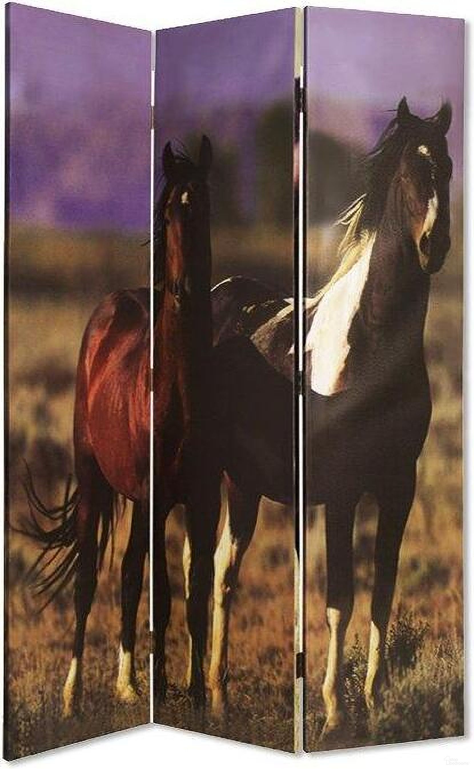 Homeroots Multi Color Canvas Screen With Nurturing Mare