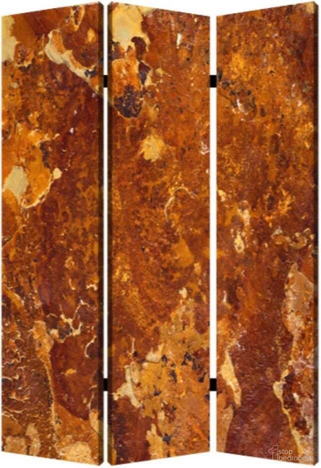 Homeroots Multi Color Wood Canvas Brown Marble Screen