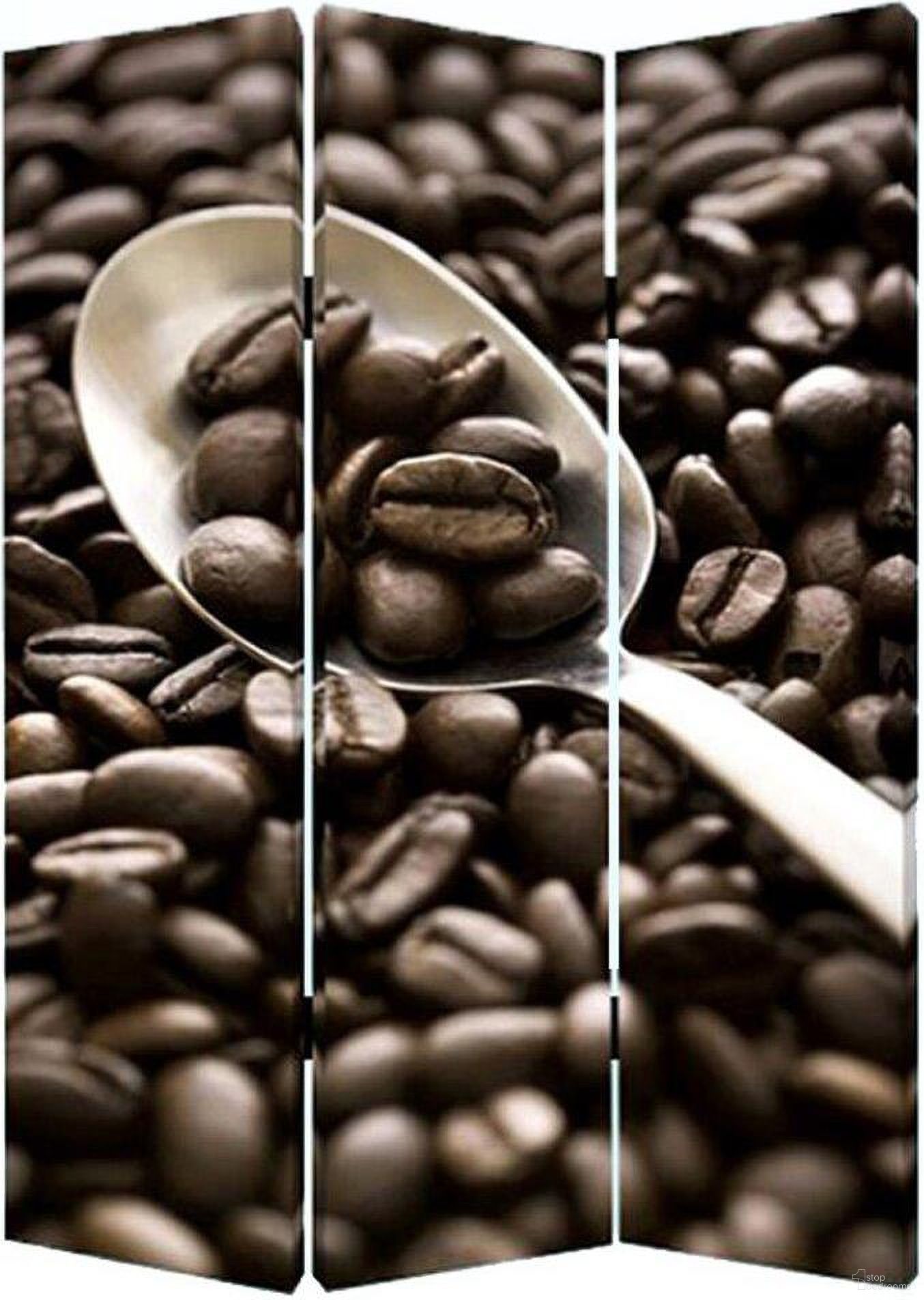 Homeroots Multi Color Wood Canvas Coffee Time Screen