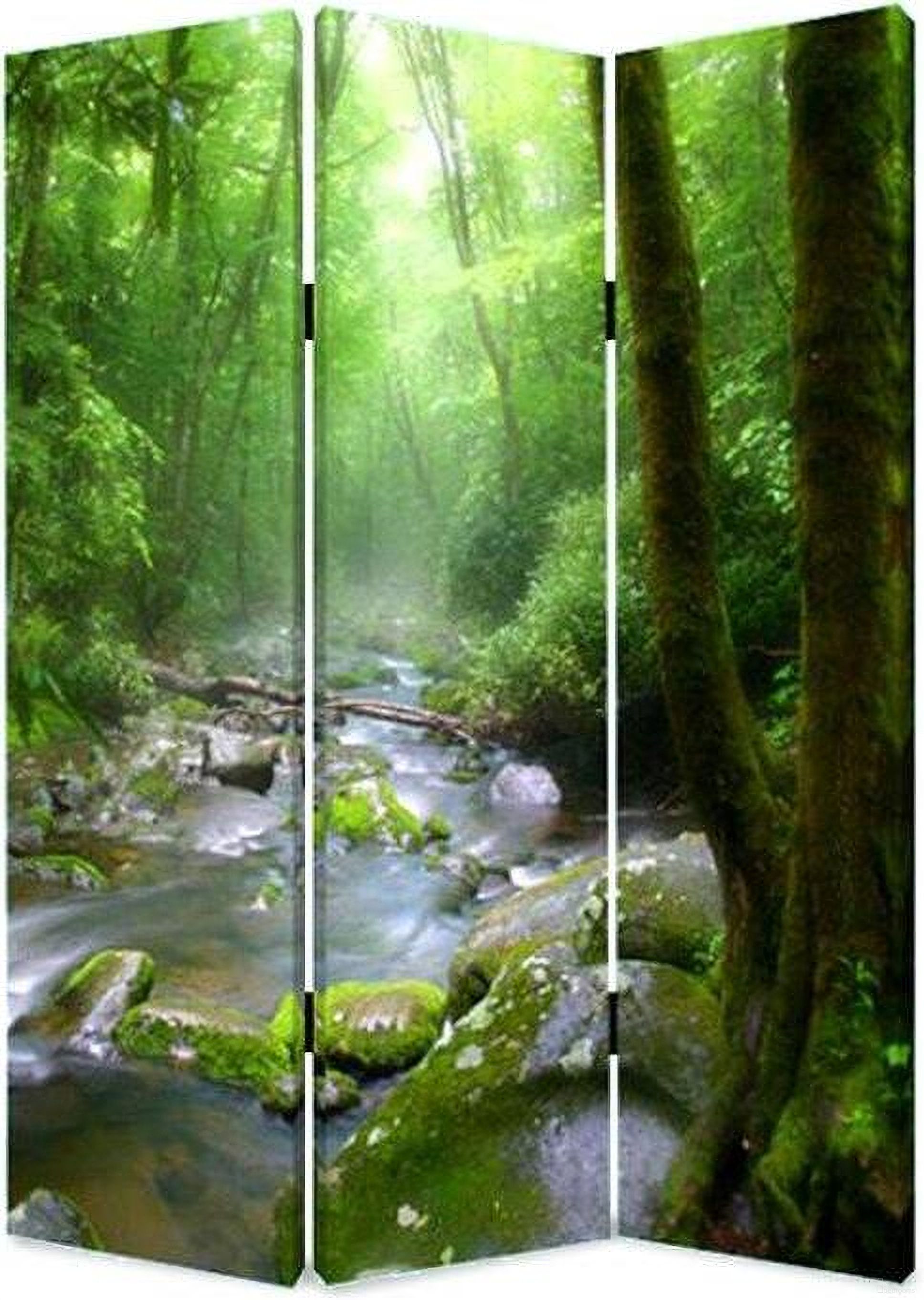Homeroots Multi Color Wood Canvas Meadows And Streams Screen