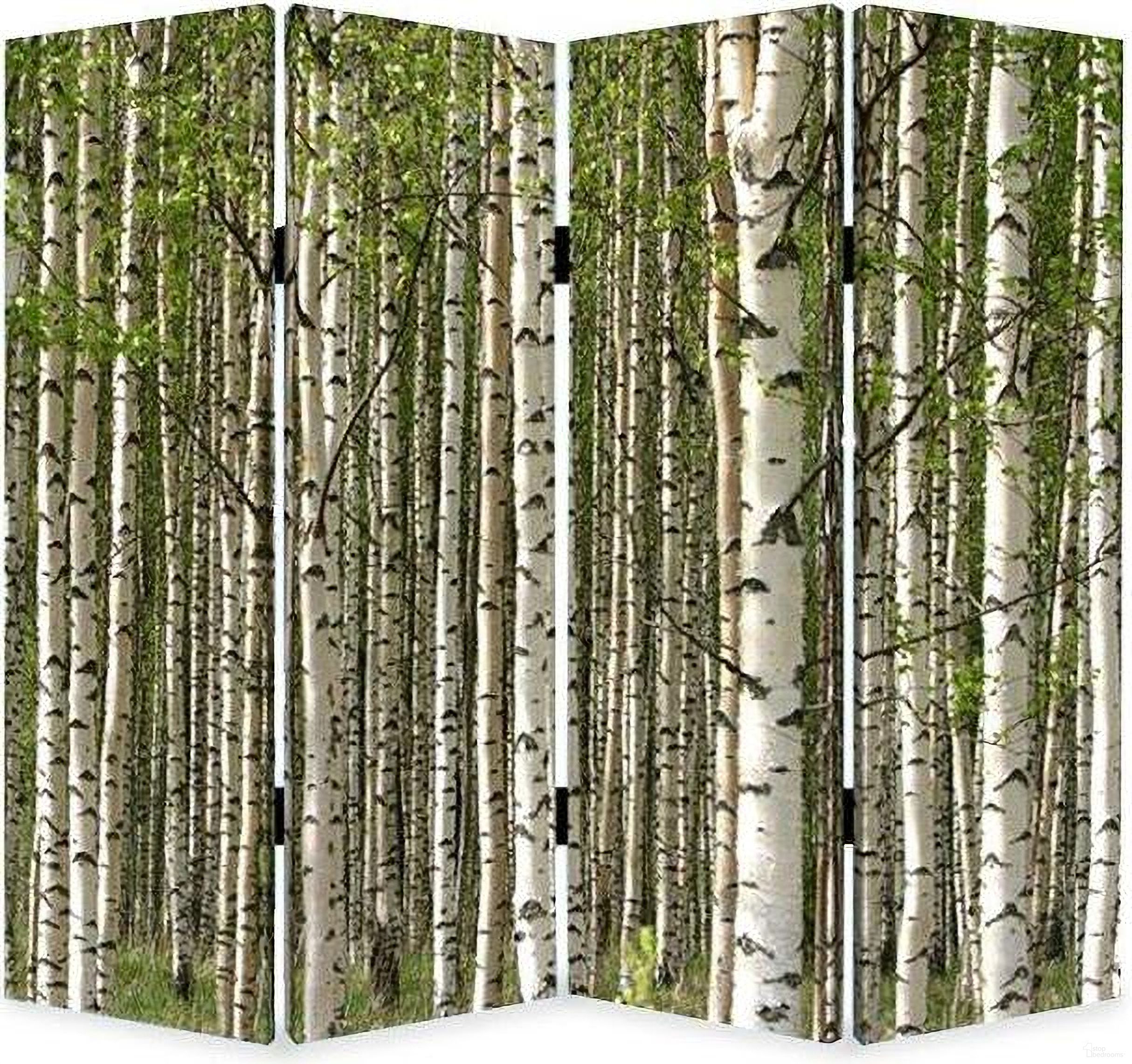 Homeroots Multi Color Wood Canvas Prolific Forrest Screen