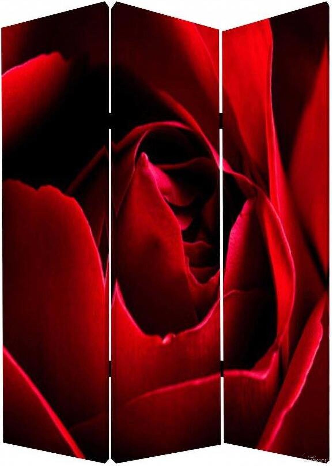 Homeroots Multi Color Wood Canvas Rose Screen