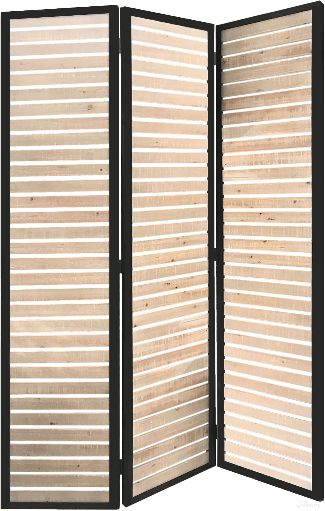 Homeroots Natural Brown Wood And Metal Screen